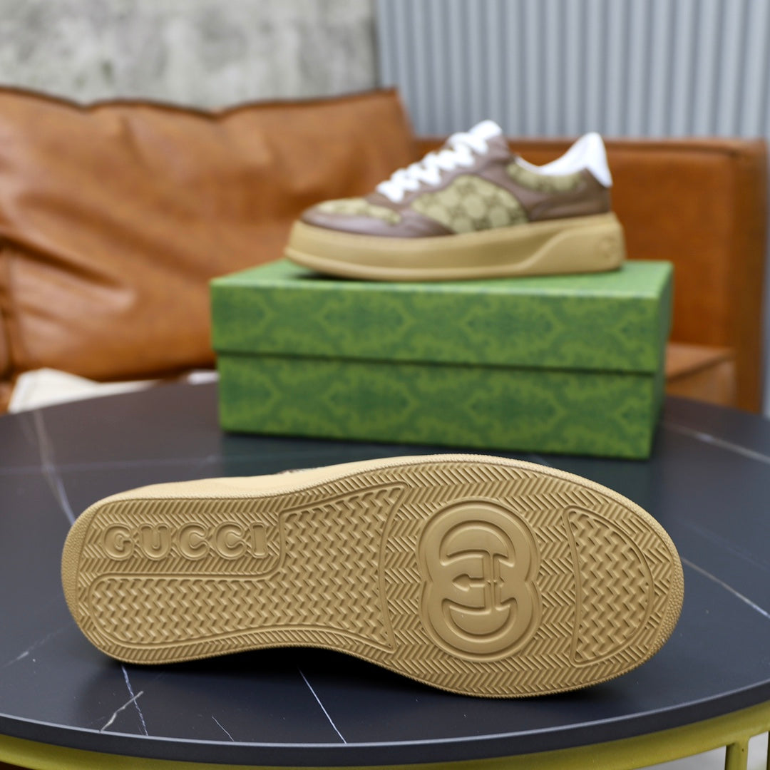 GG Men's Sneaker Brown Colth Sheepskin 523160