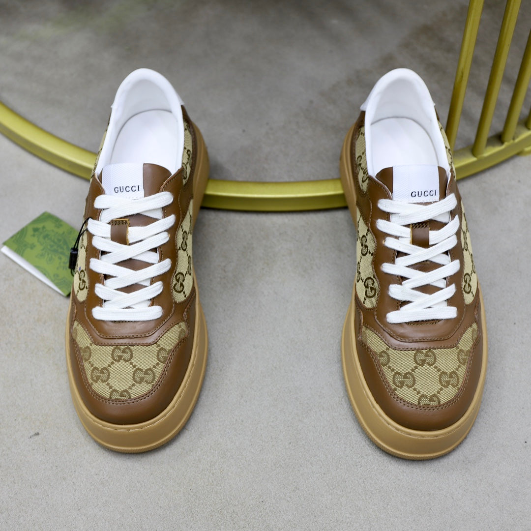 GG Men's Sneaker Brown Colth Sheepskin 523160