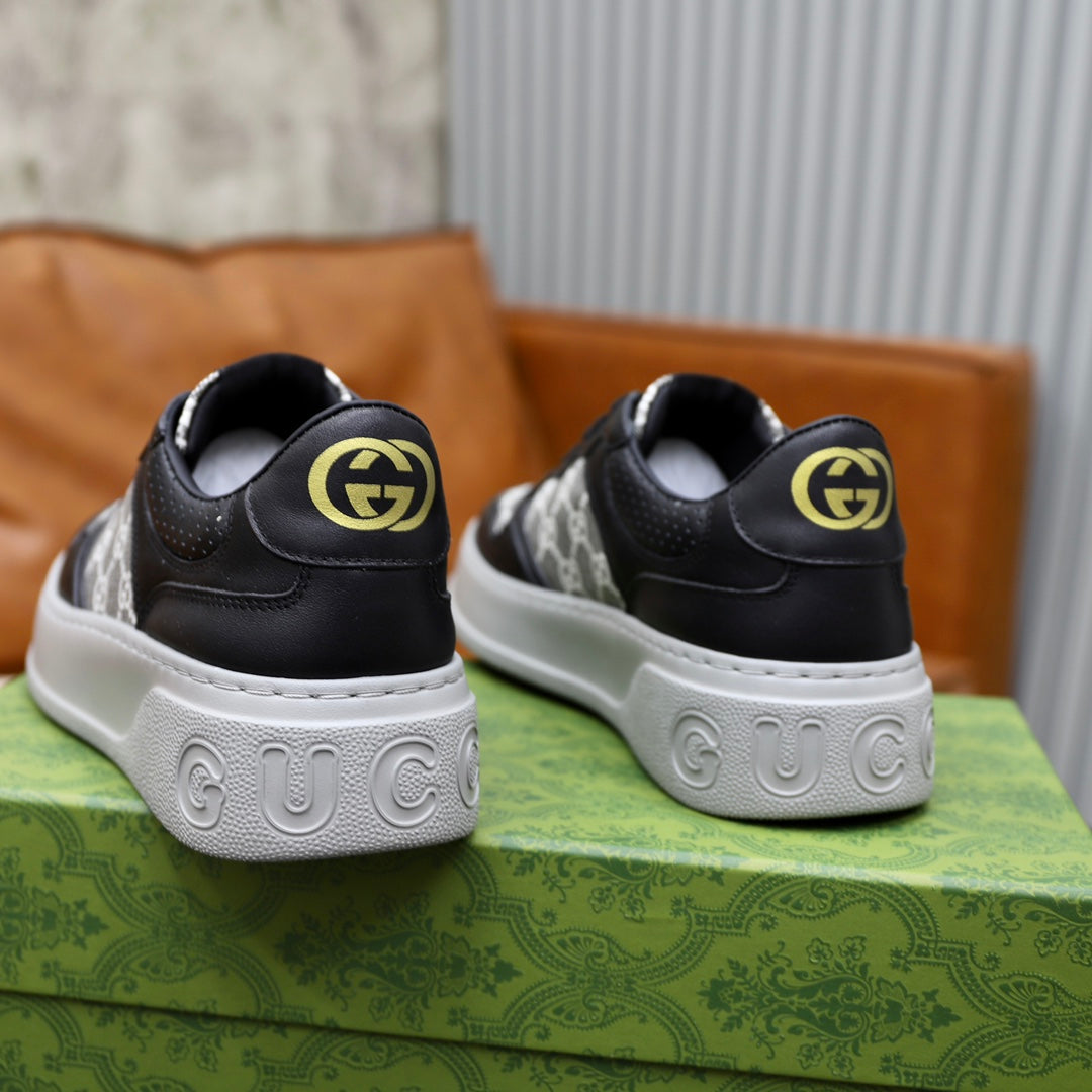 GG Men's Sneaker Black Colth Sheepskin 523161