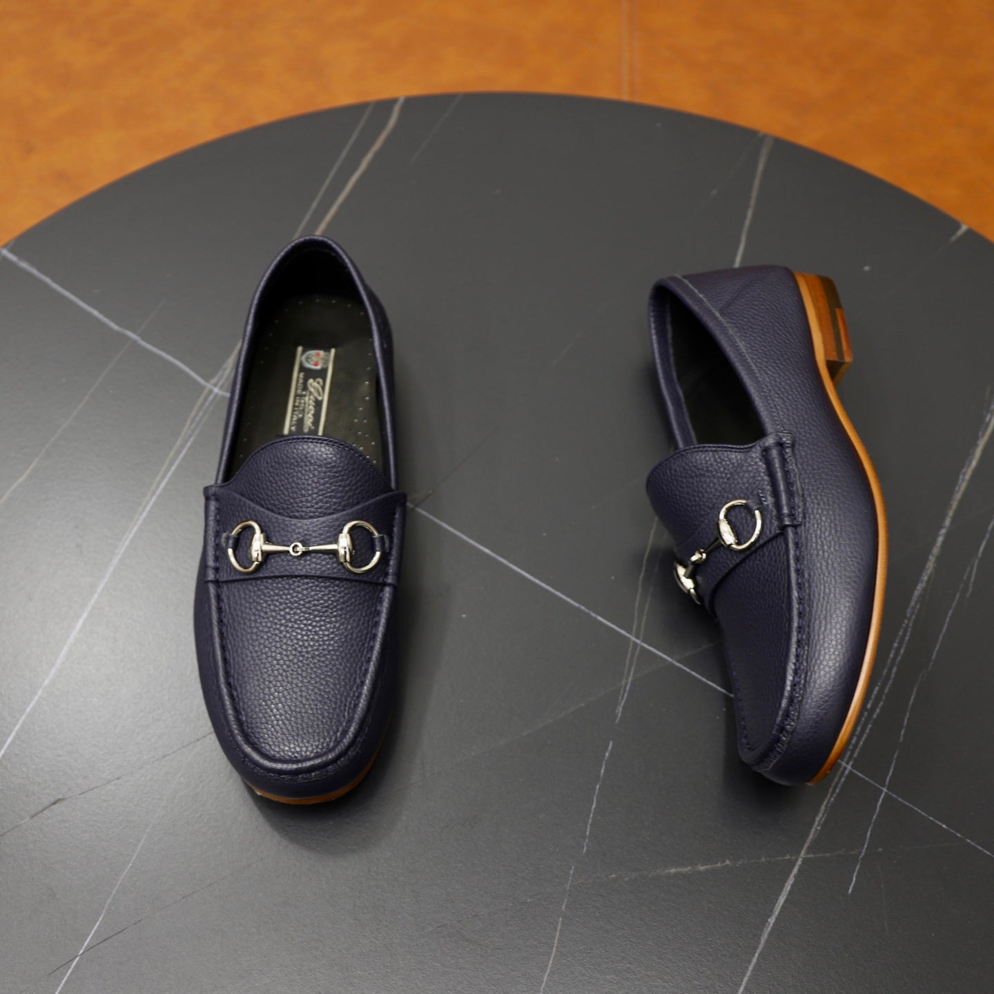 GG Men's Horsebit Loafer Blue Cowhide 600398