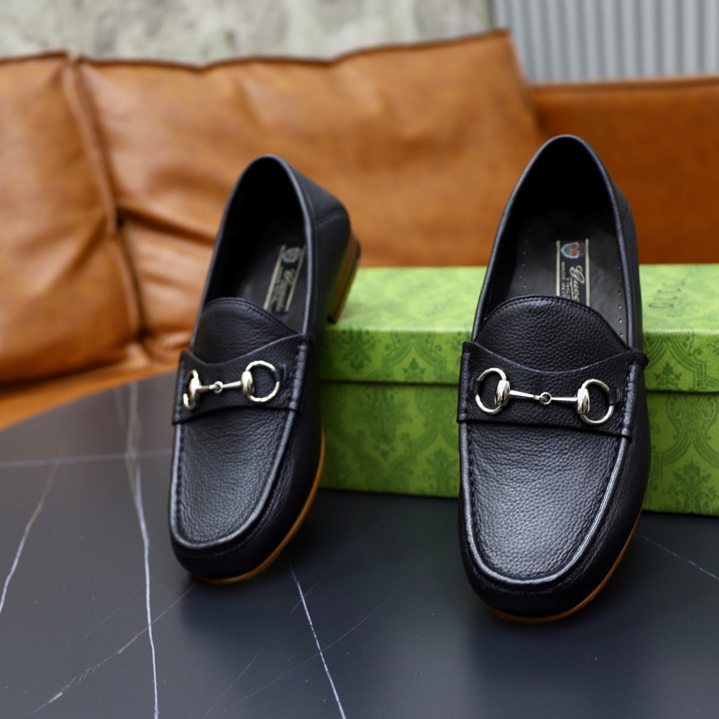 GG Men's Horsebit Loafer Black Cowhide 600399