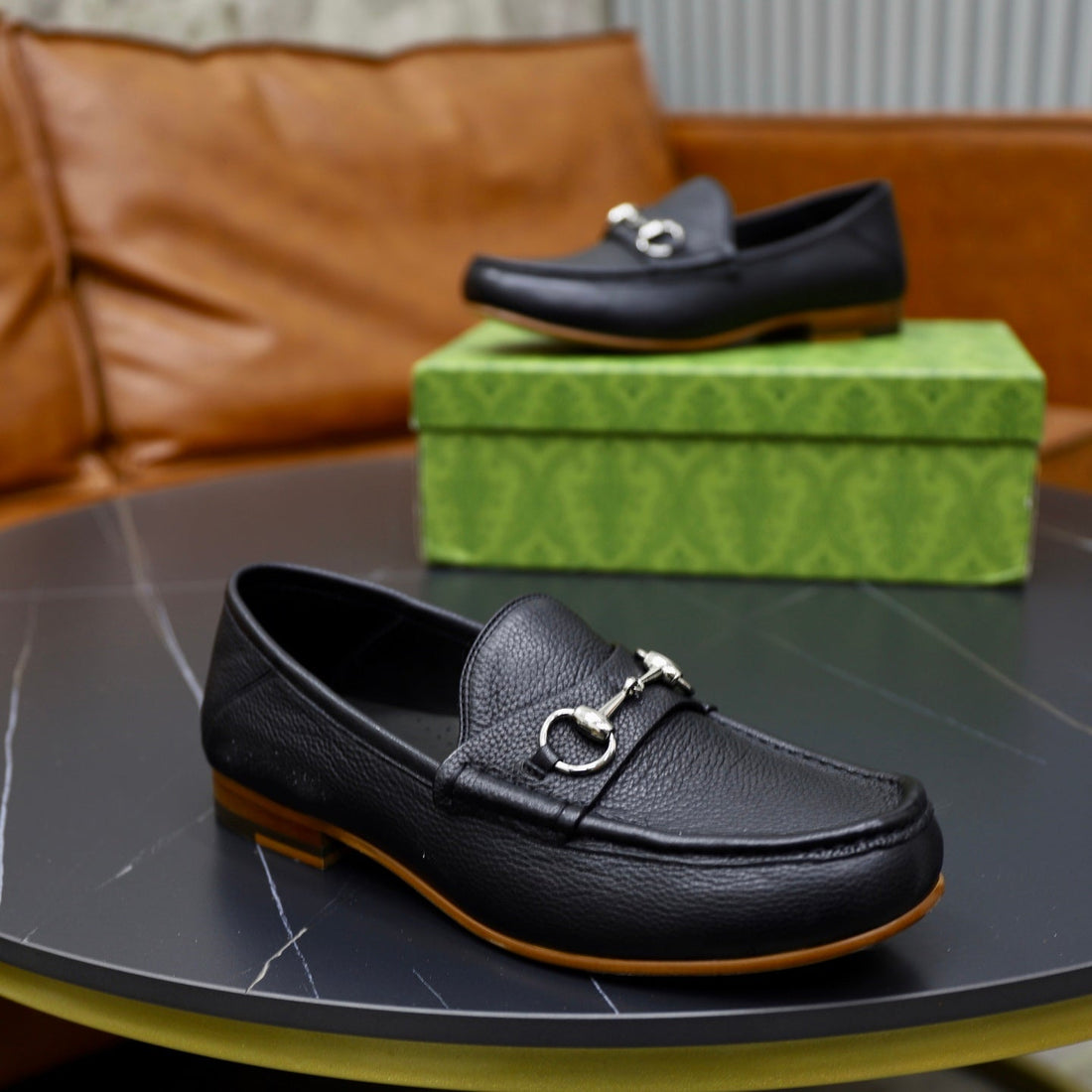 GG Men's Horsebit Loafer Black Cowhide 600399