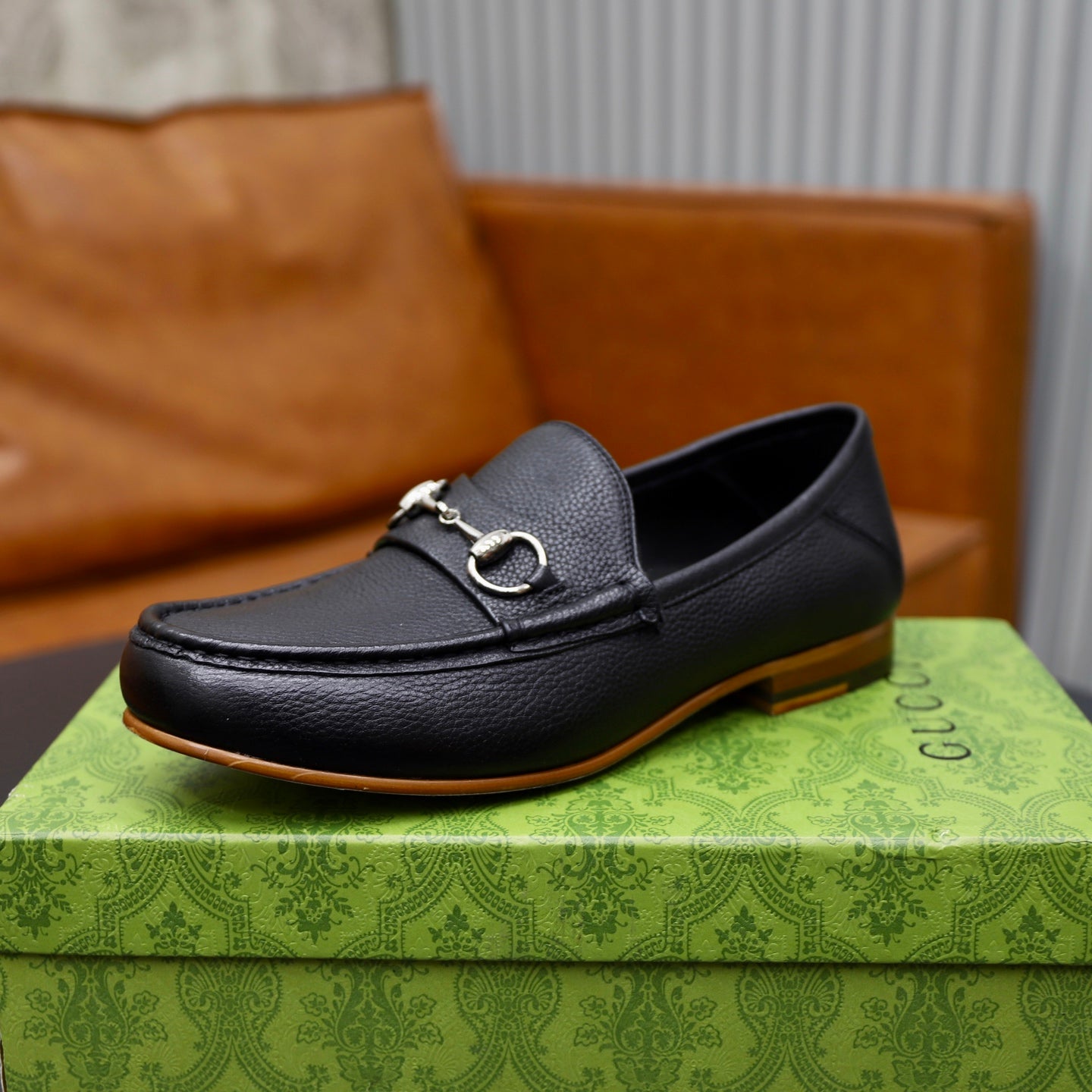GG Men's Horsebit Loafer Black Cowhide 600399