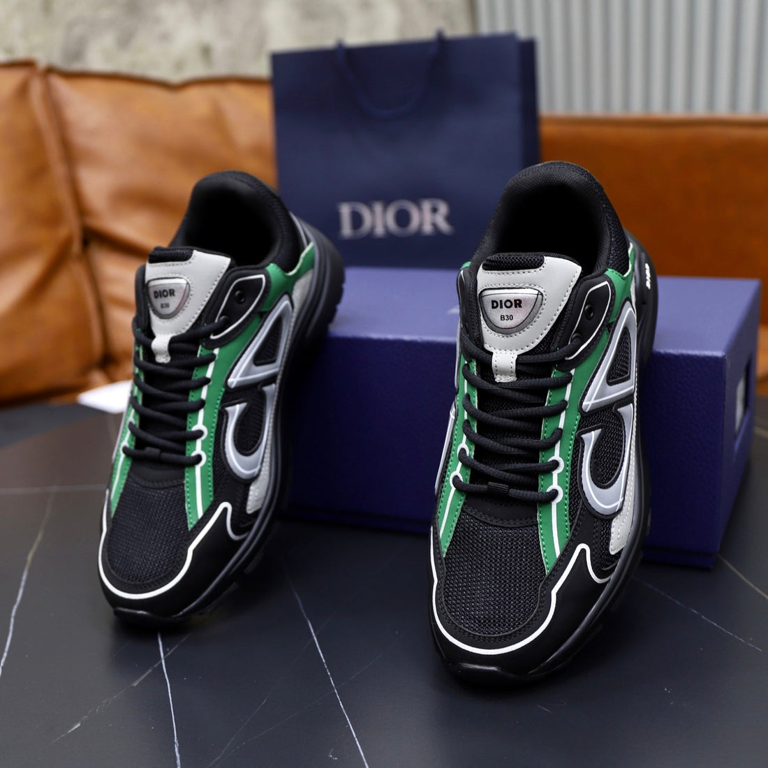 CD B30 Sneaker Black Mix Green Mesh 643619