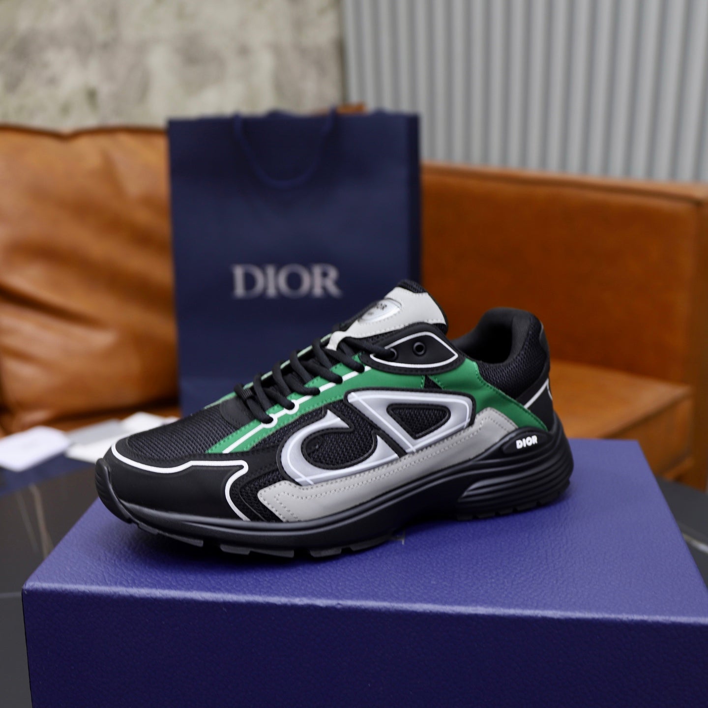 CD B30 Sneaker Black Mix Green Mesh 643619