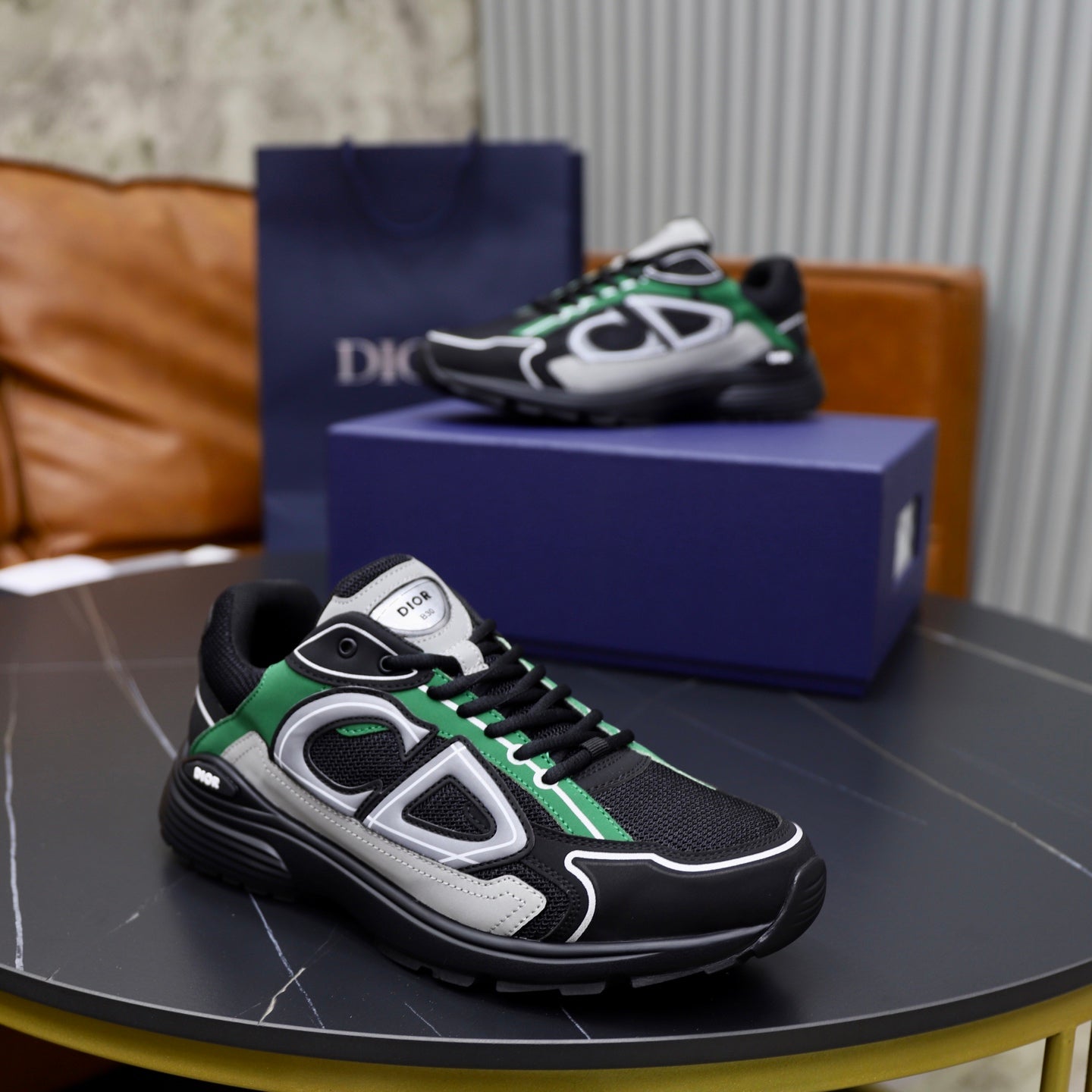 CD B30 Sneaker Black Mix Green Mesh 643619