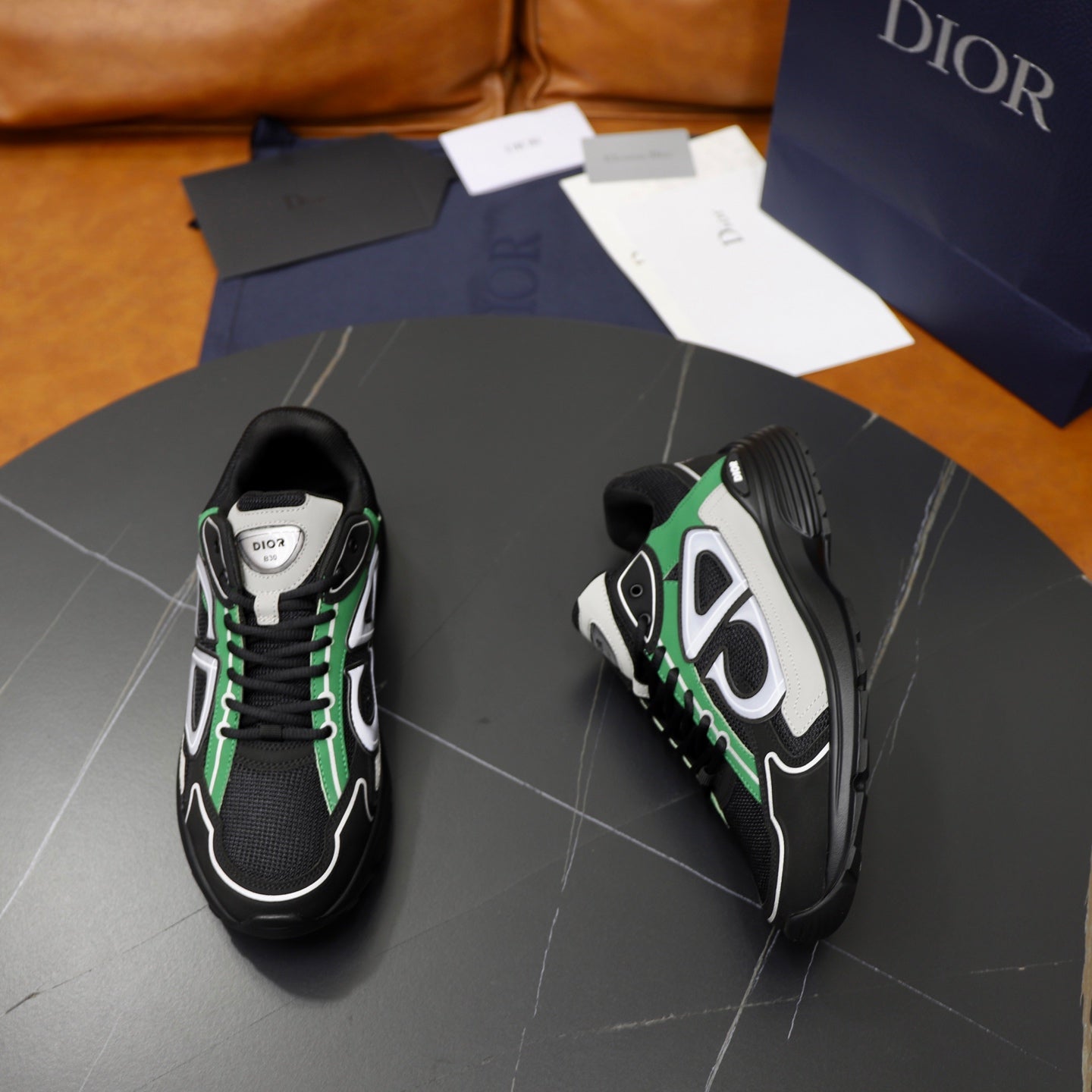 CD B30 Sneaker Black Mix Green Mesh 643619