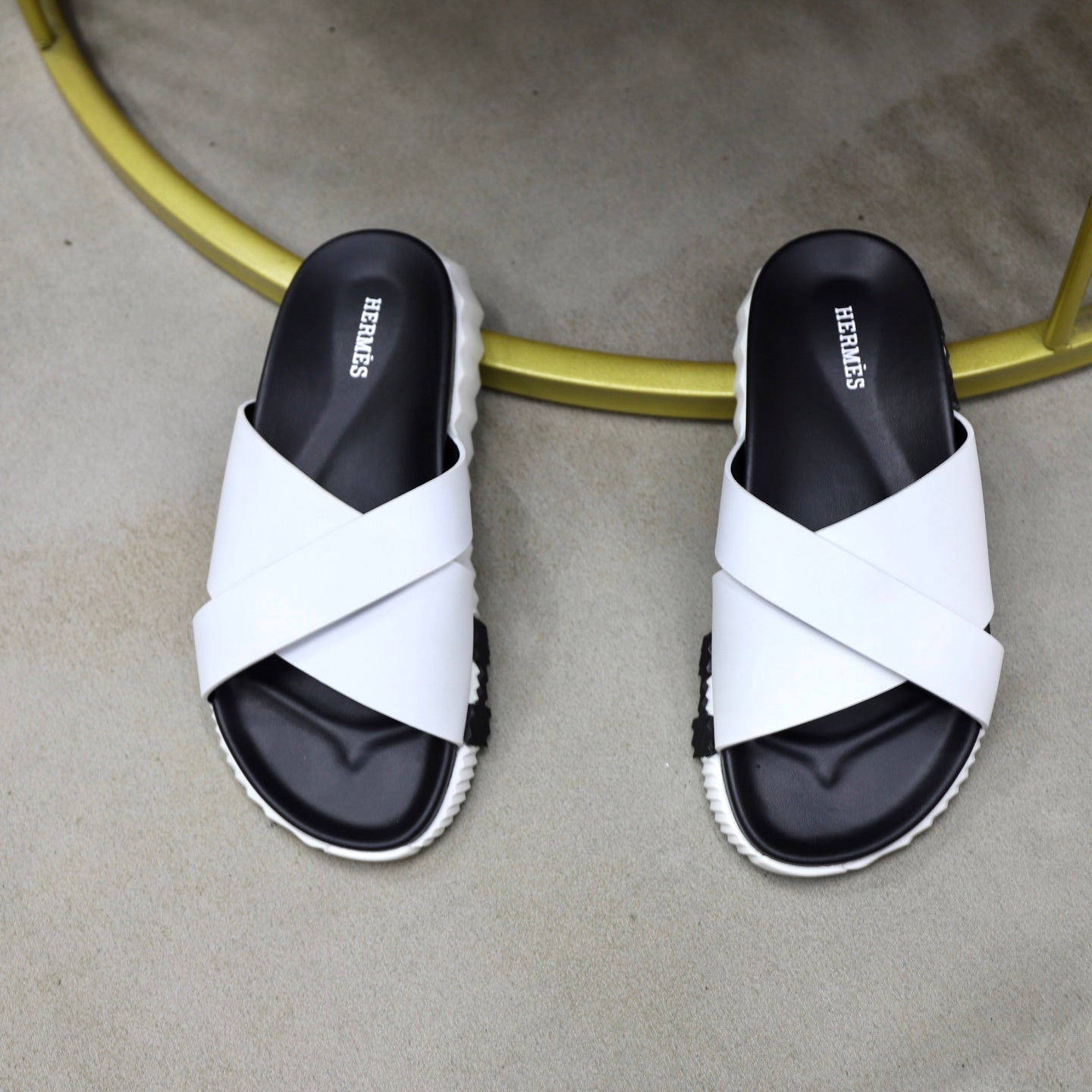 HM Men's Infra Slide White Calfskin 711689