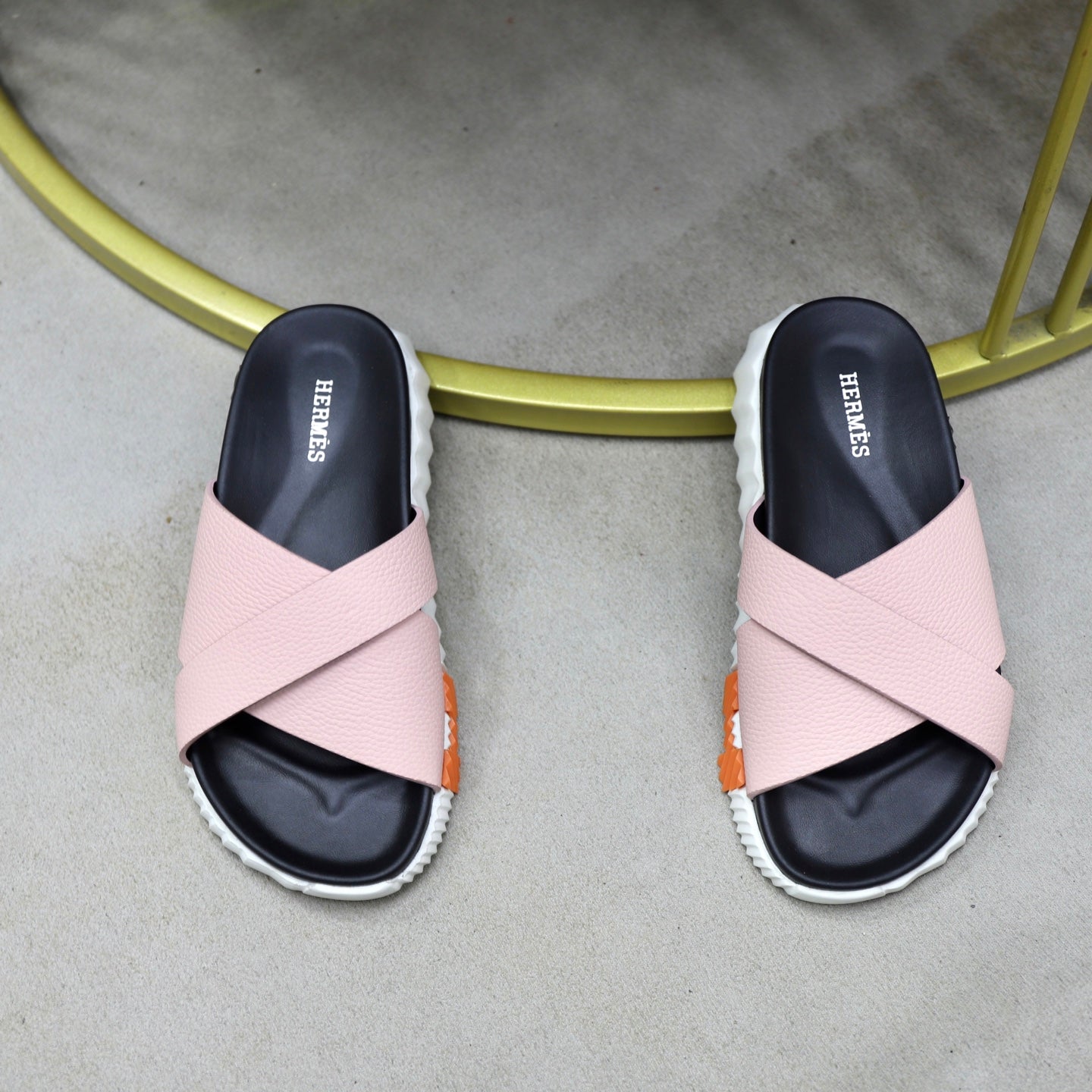 HM Men's Infra Slide Pink Calfskin 711696