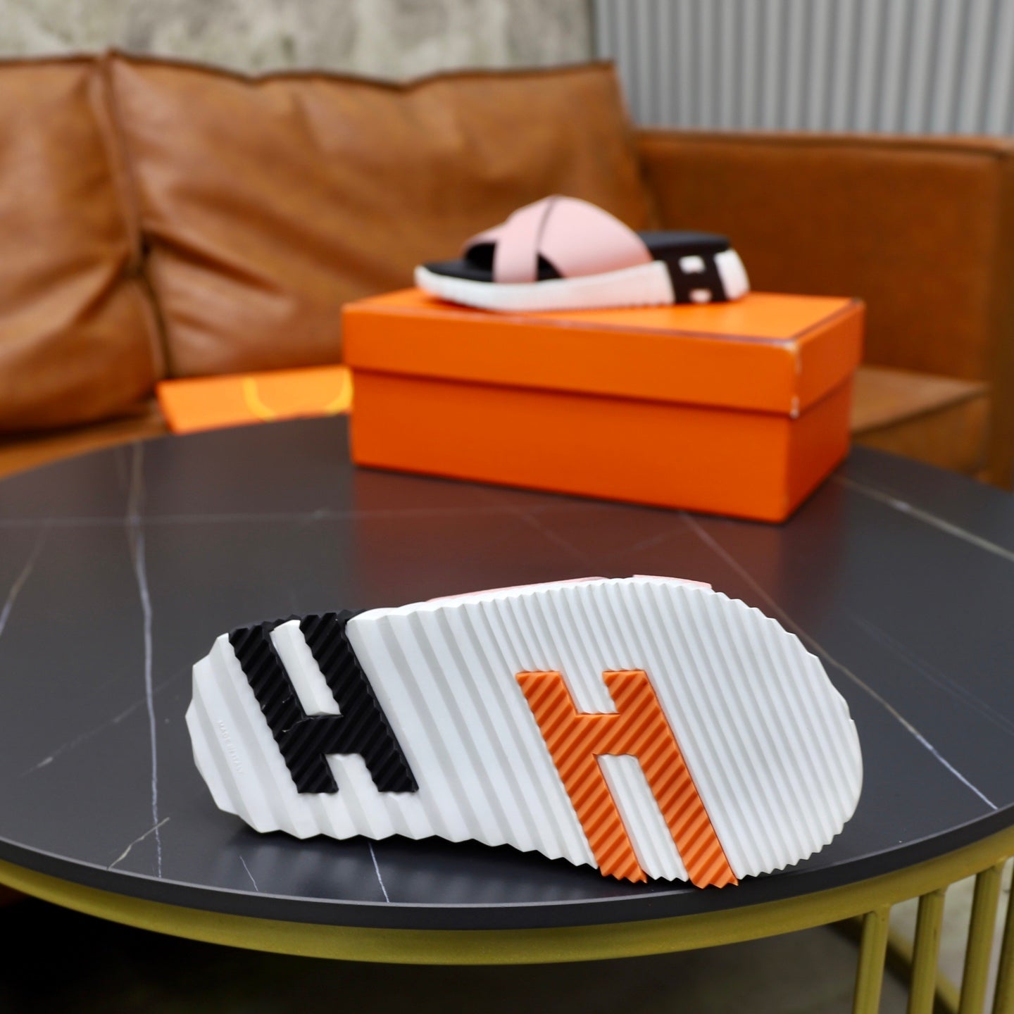 HM Men's Infra Slide Pink Calfskin 711696