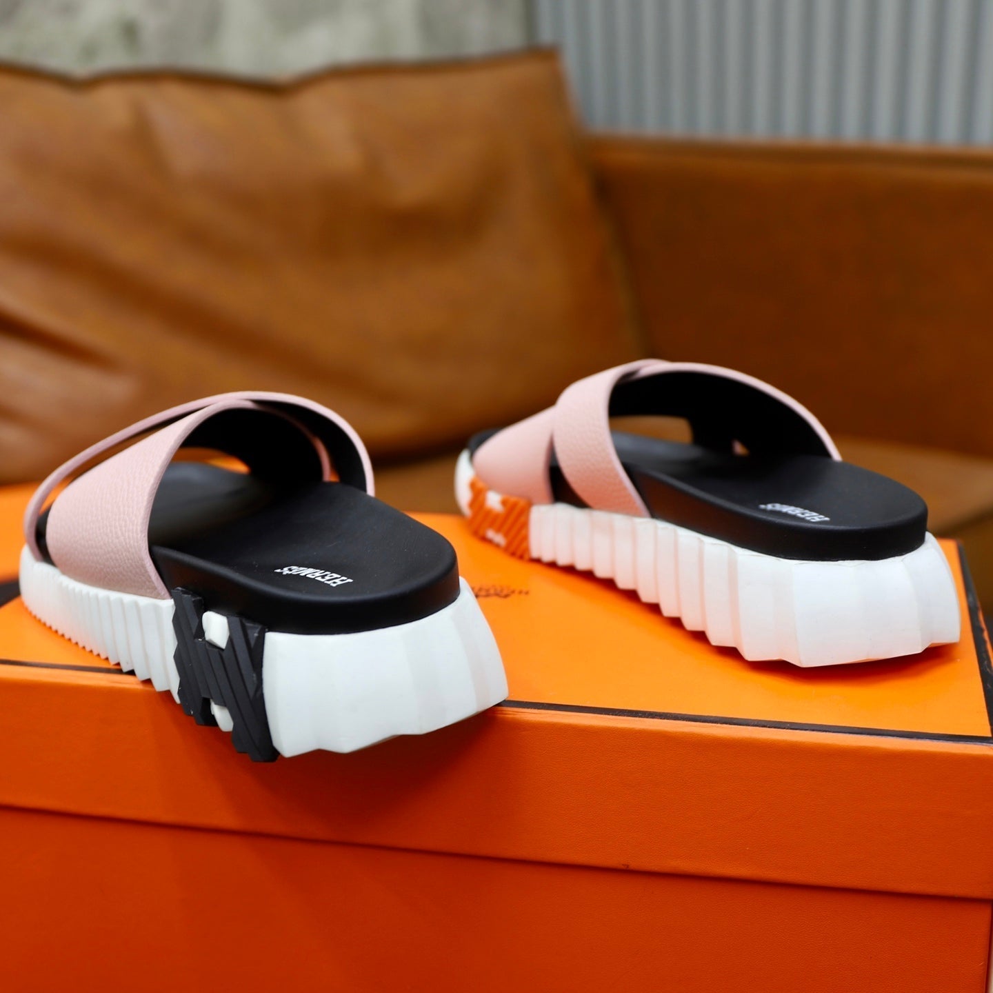 HM Men's Infra Slide Pink Calfskin 711696