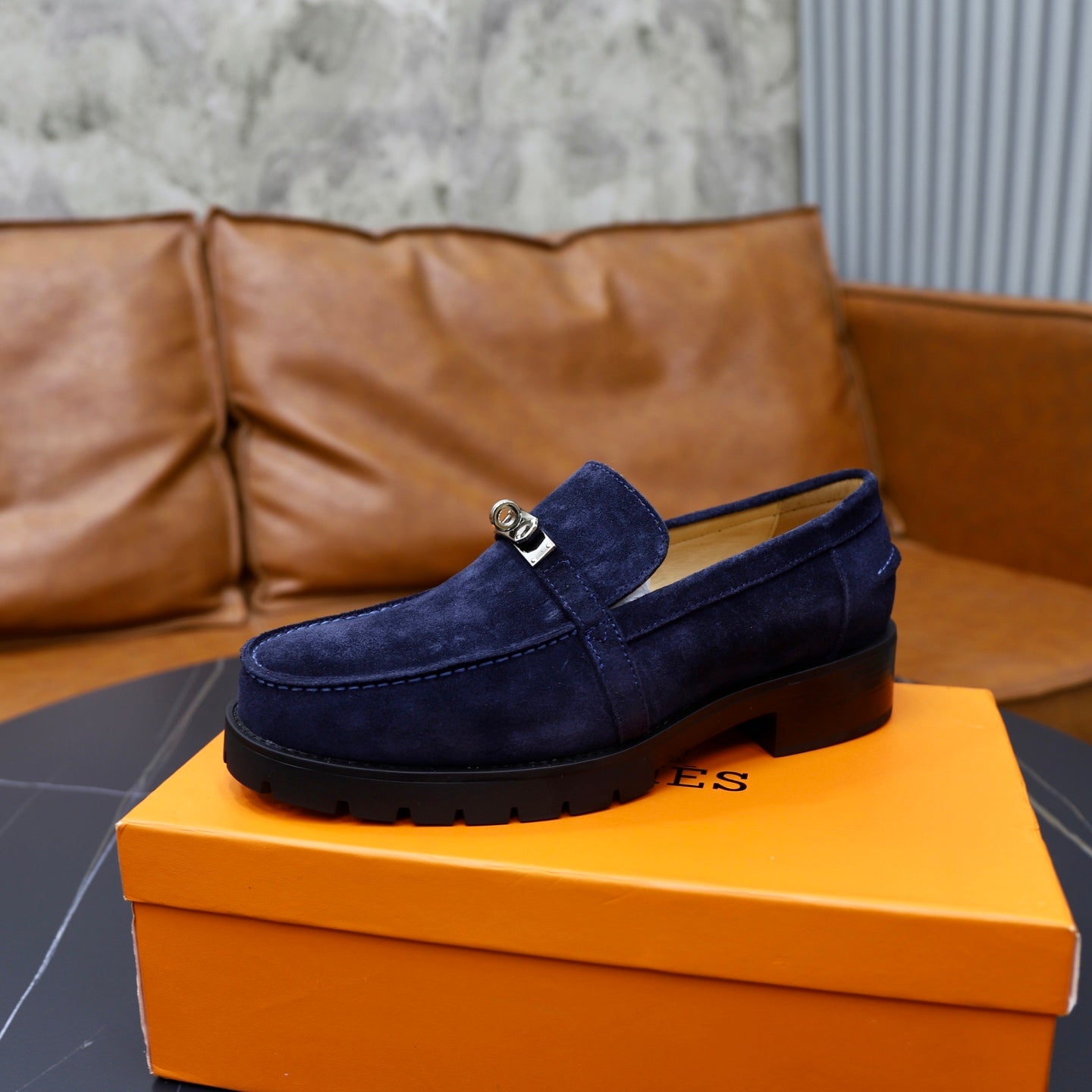 HM Men's Icone Loafer Navy Blue Suede 714425