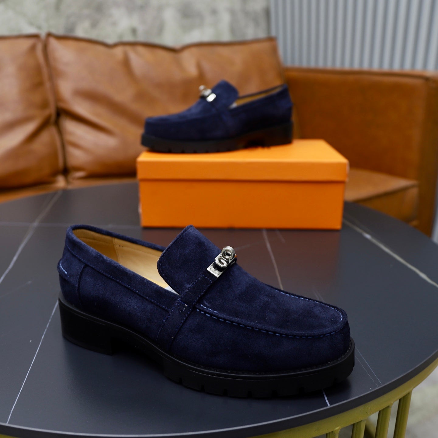 HM Men's Icone Loafer Navy Blue Suede 714425