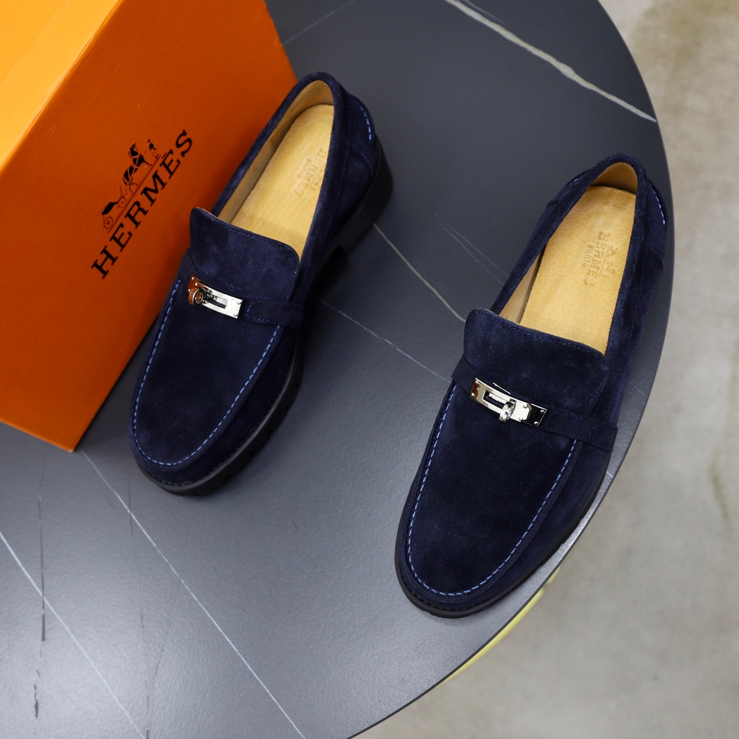 HM Men's Icone Loafer Navy Blue Suede 714425