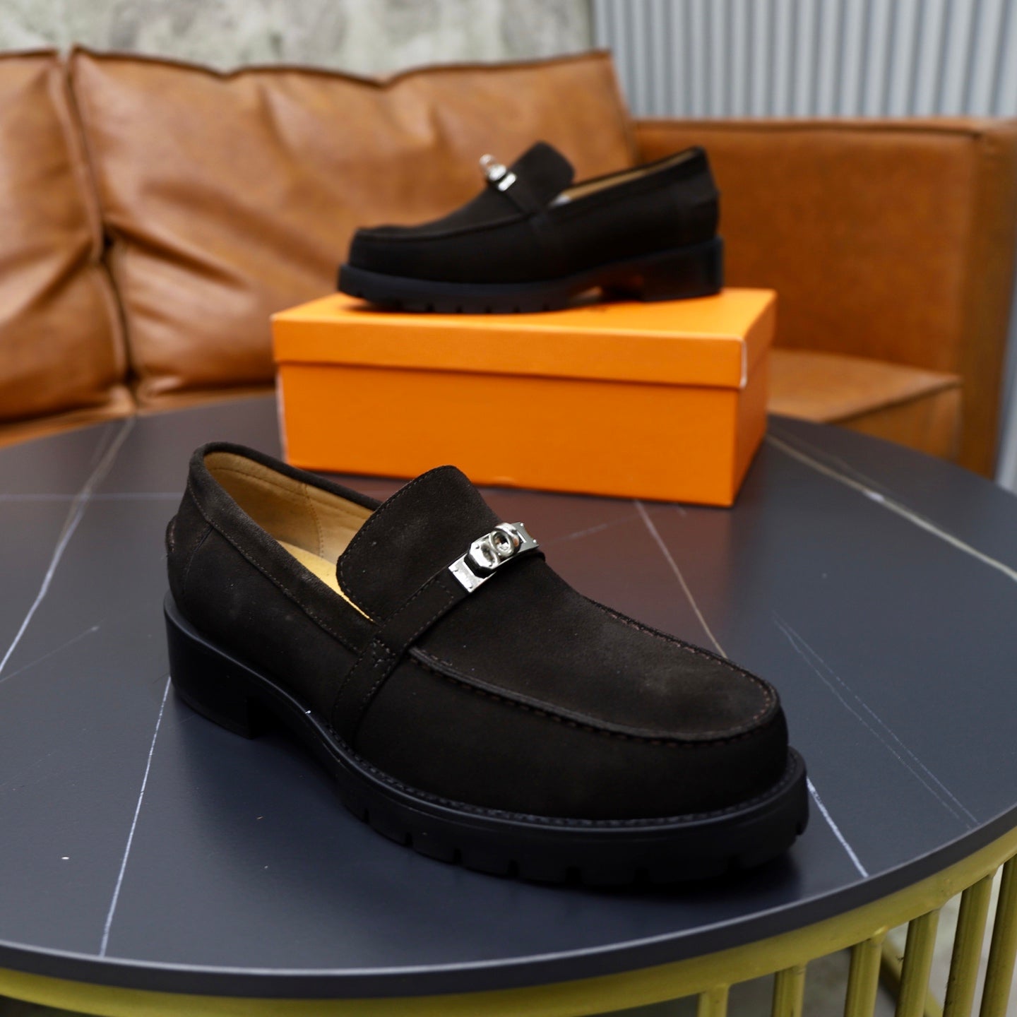 HM Men's Icone Loafer Dark Brown Suede 714426