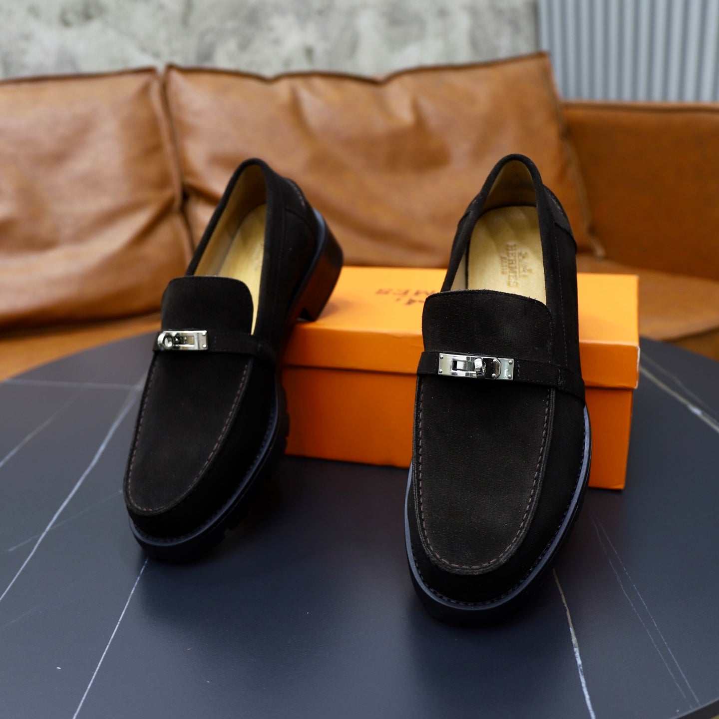 HM Men's Icone Loafer Dark Brown Suede 714426