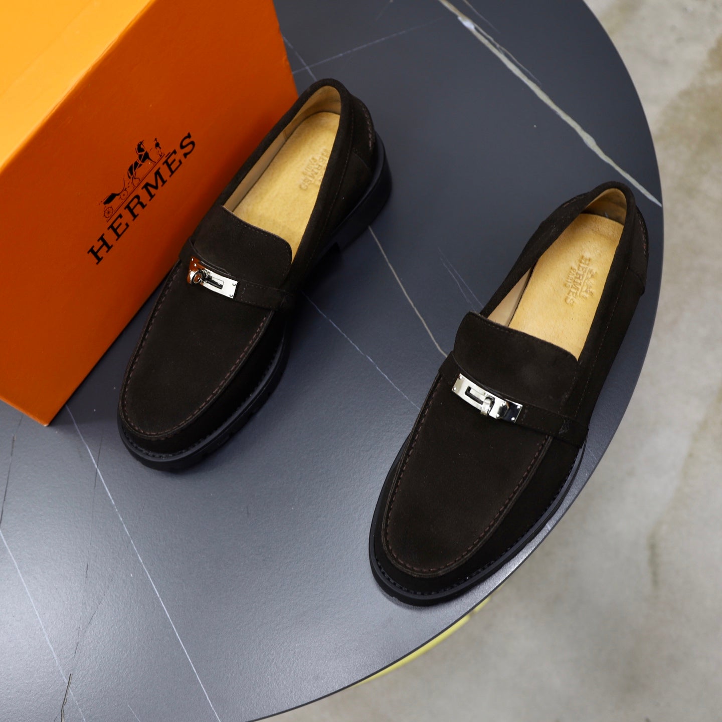 HM Men's Icone Loafer Dark Brown Suede 714426