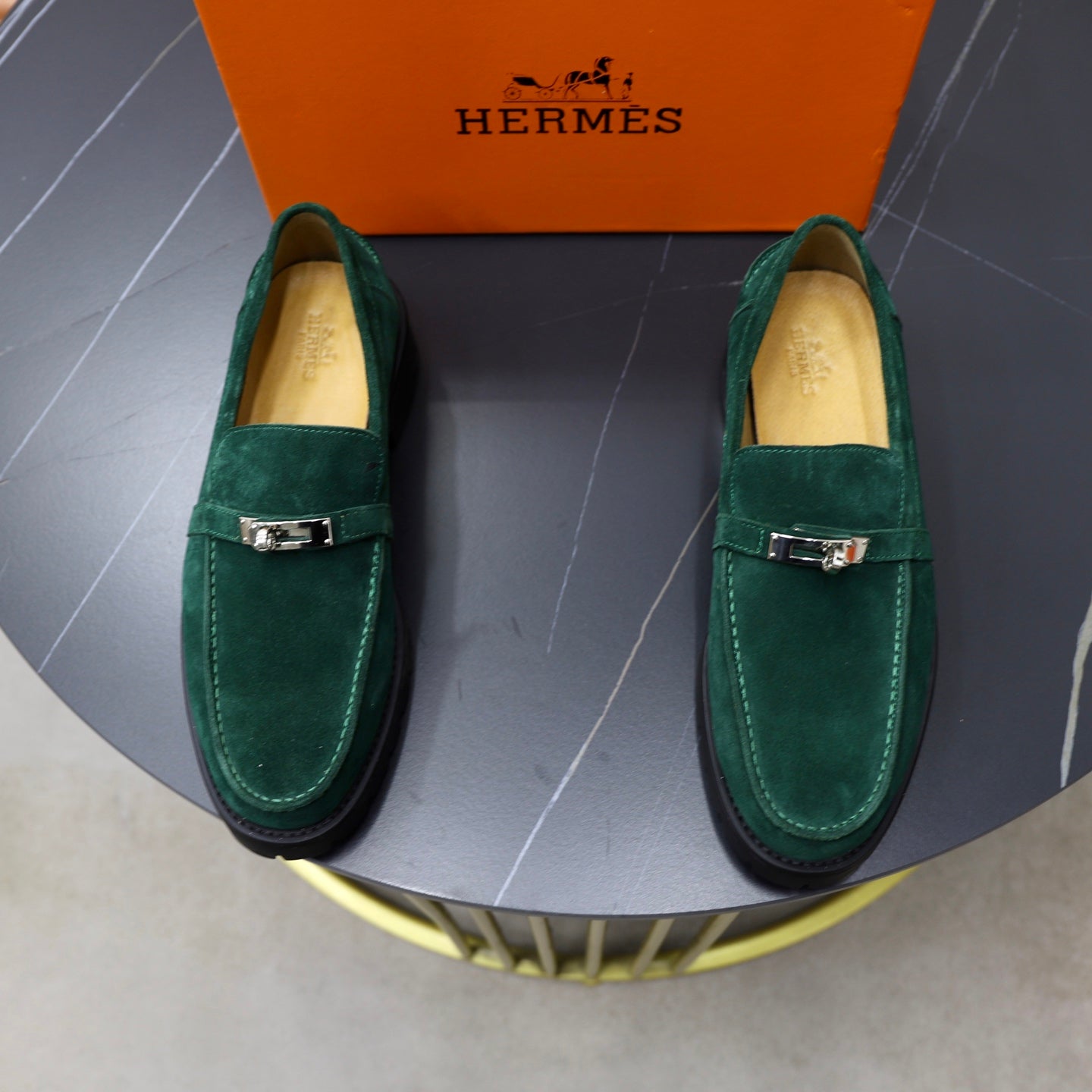 HM Men's Icone Loafer Dark Olive Green Suede 714428