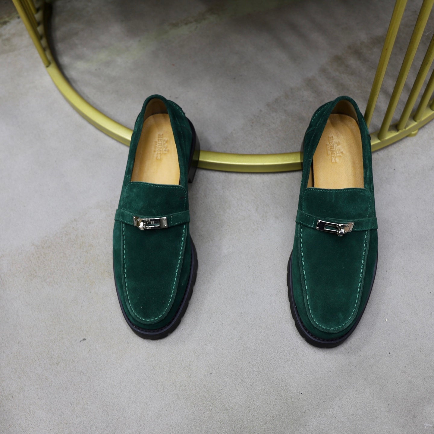 HM Men's Icone Loafer Dark Olive Green Suede 714428