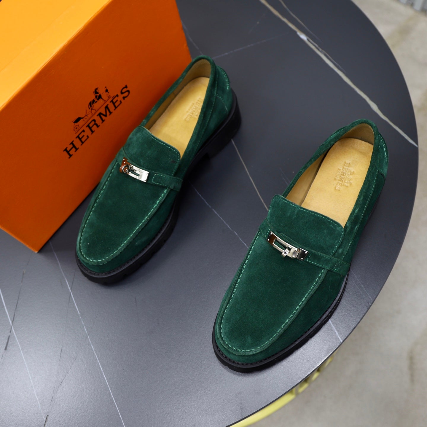 HM Men's Icone Loafer Dark Olive Green Suede 714428