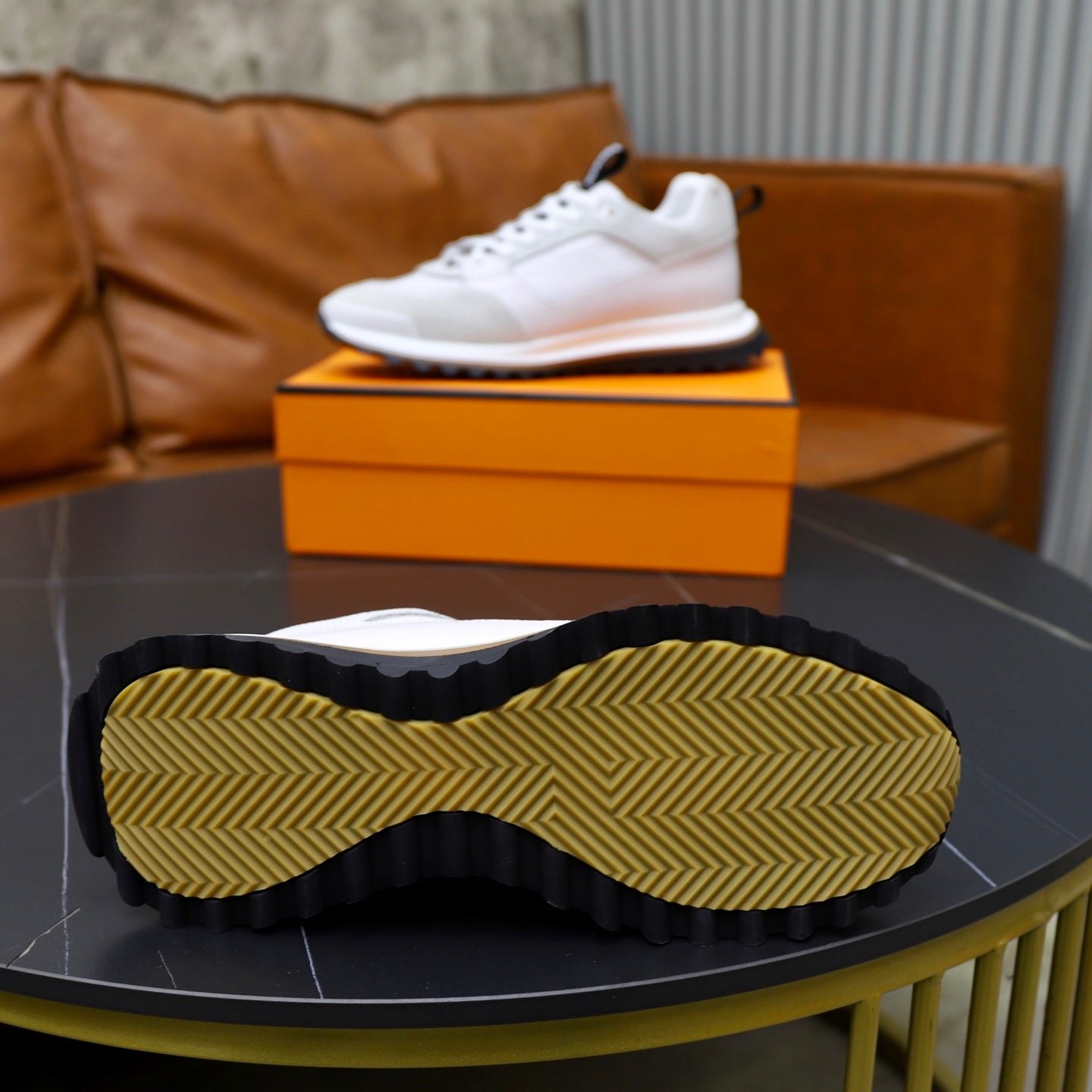 HM Men's Leader sneaker White Suede Calfskin 747917