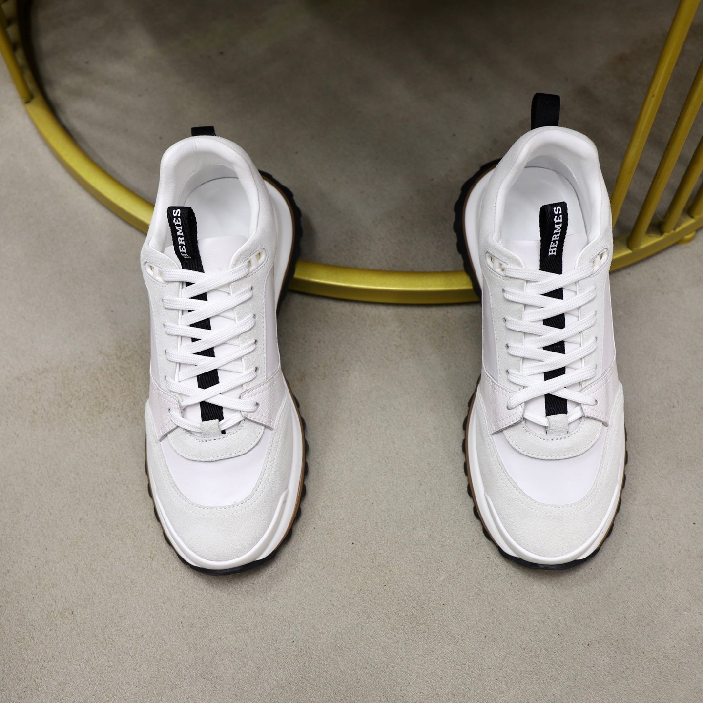 HM Men's Leader sneaker White Suede Calfskin 747917