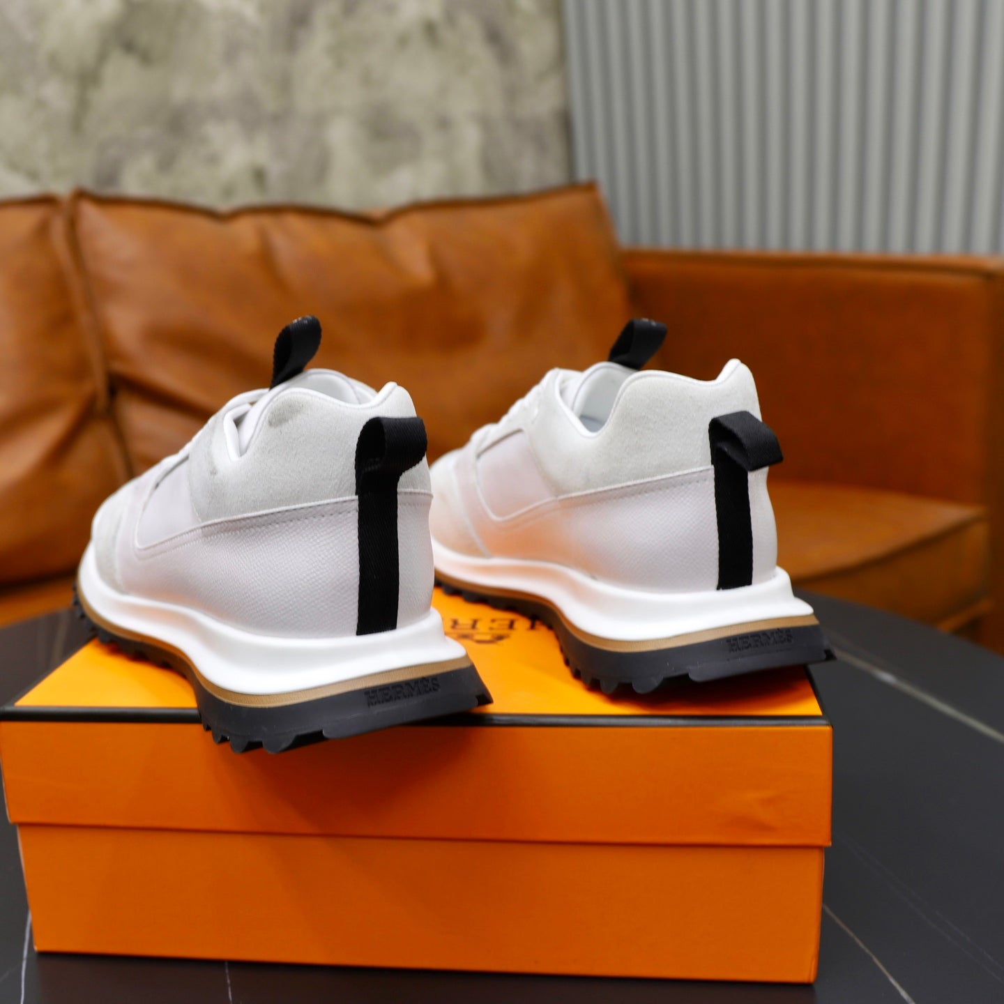 HM Men's Leader sneaker White Suede Calfskin 747917