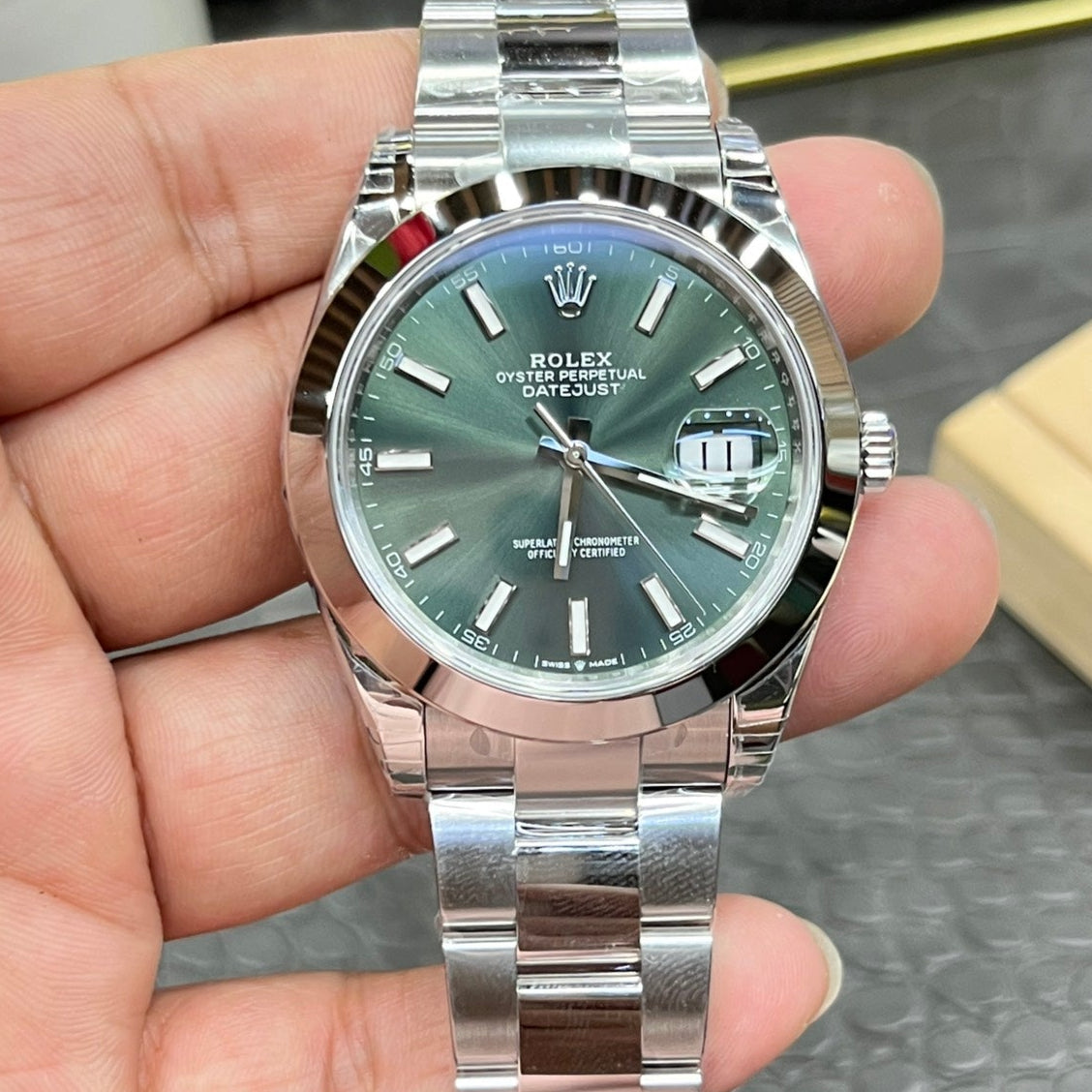 Rolex Datejust 41mm Silver Green