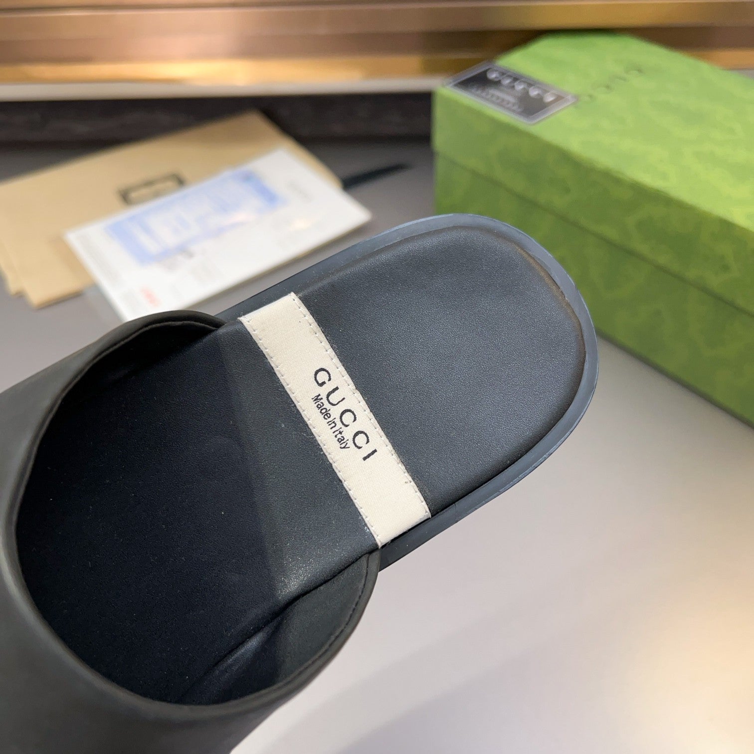 GG Men's Mule Black Cowhide 547673