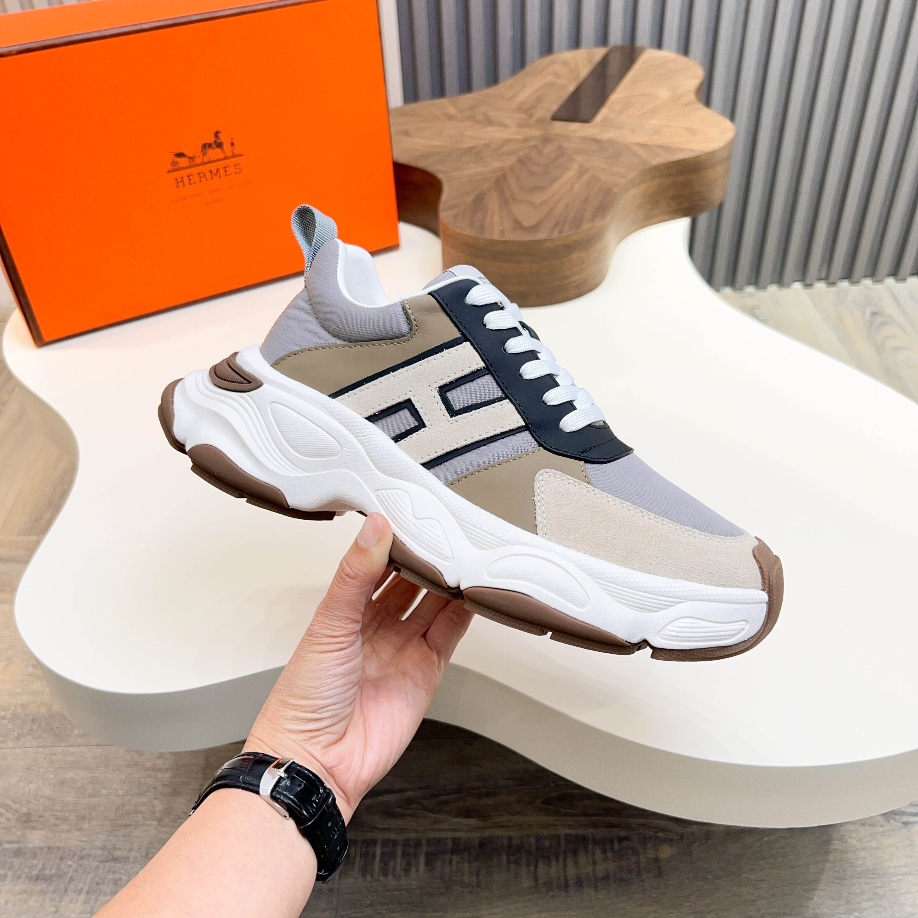 HM Men's Sneaker Multicolor Calfskin Suede 601277