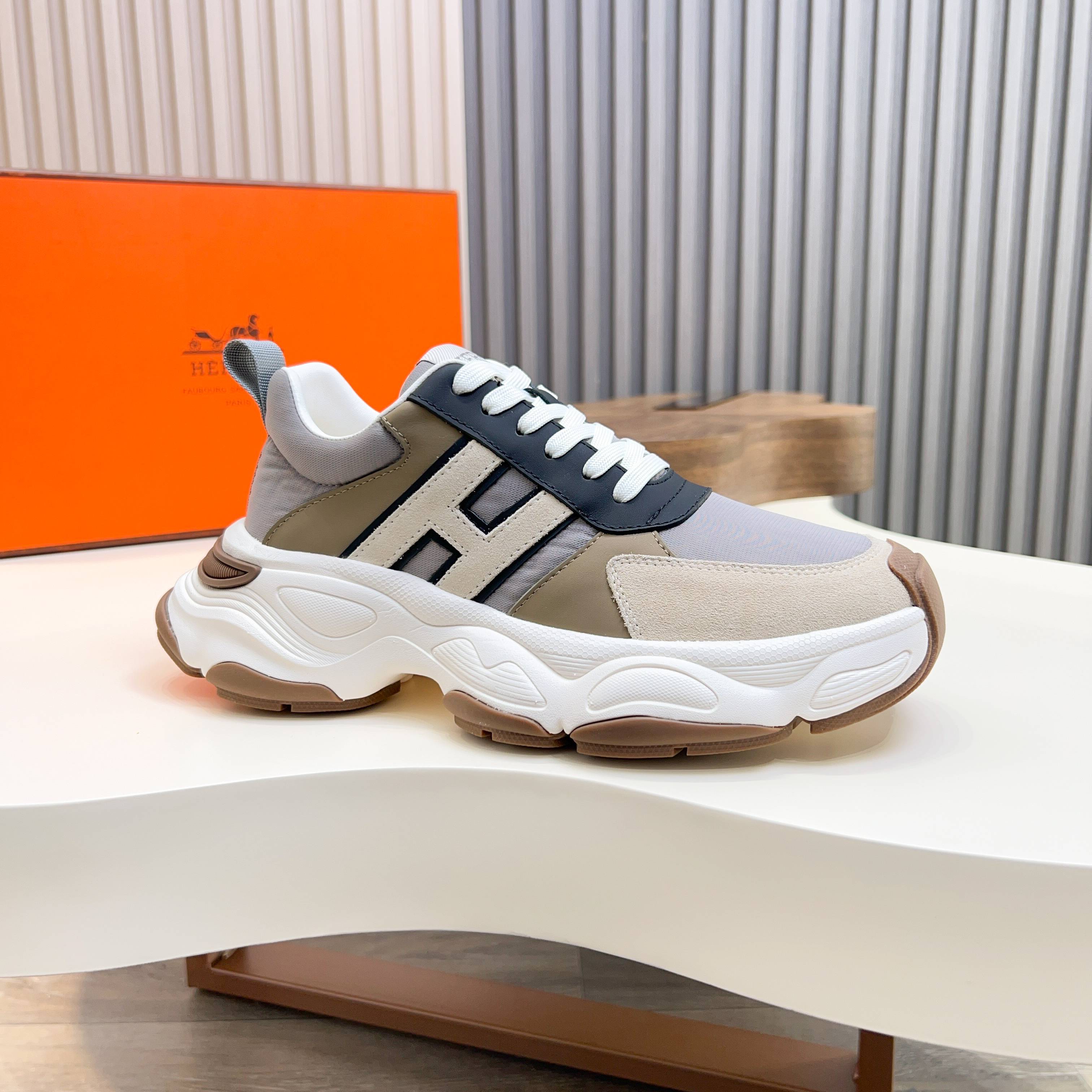 HM Men's Sneaker Multicolor Calfskin Suede 601277