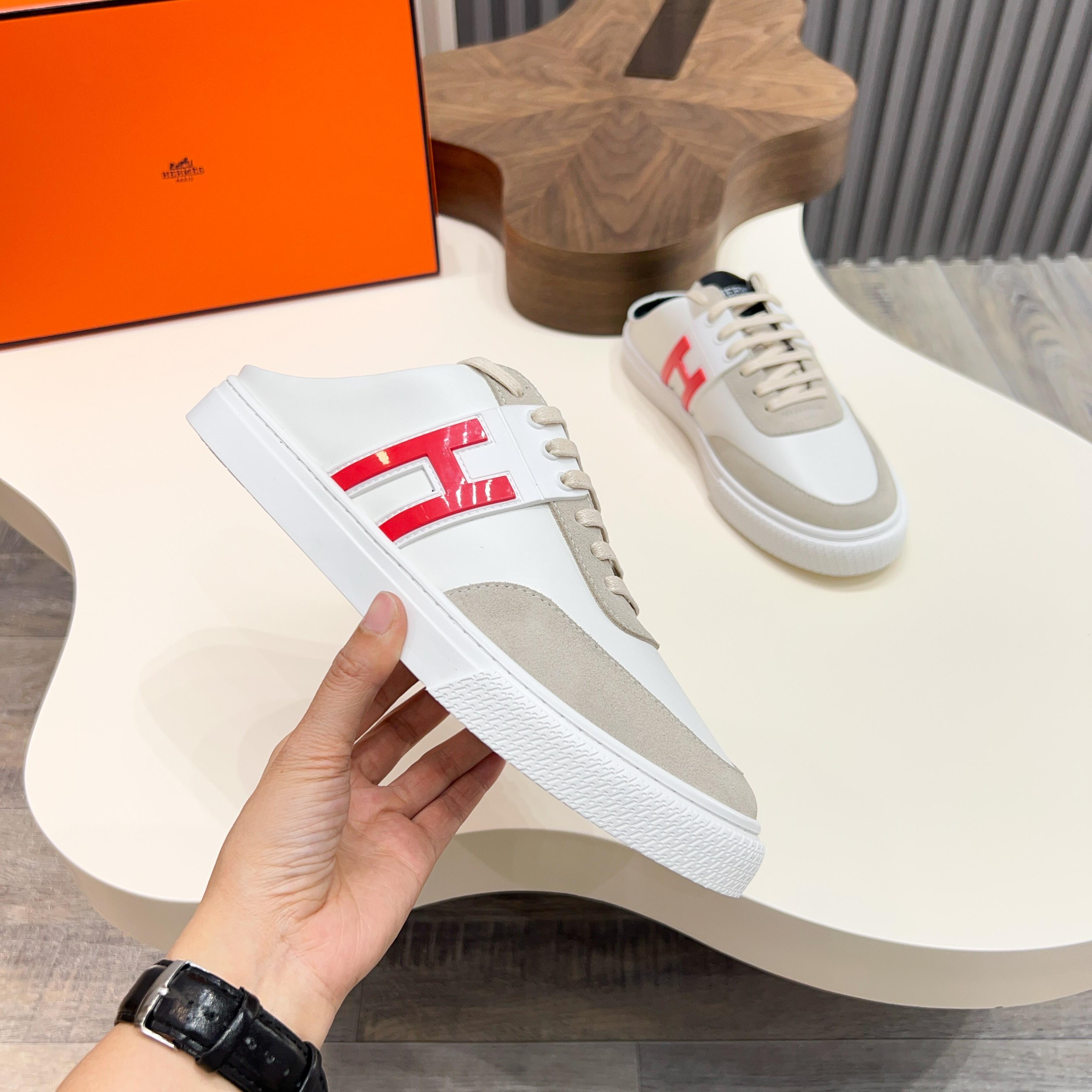 HM Men's Keep Mule White Calfskin Suede 652001