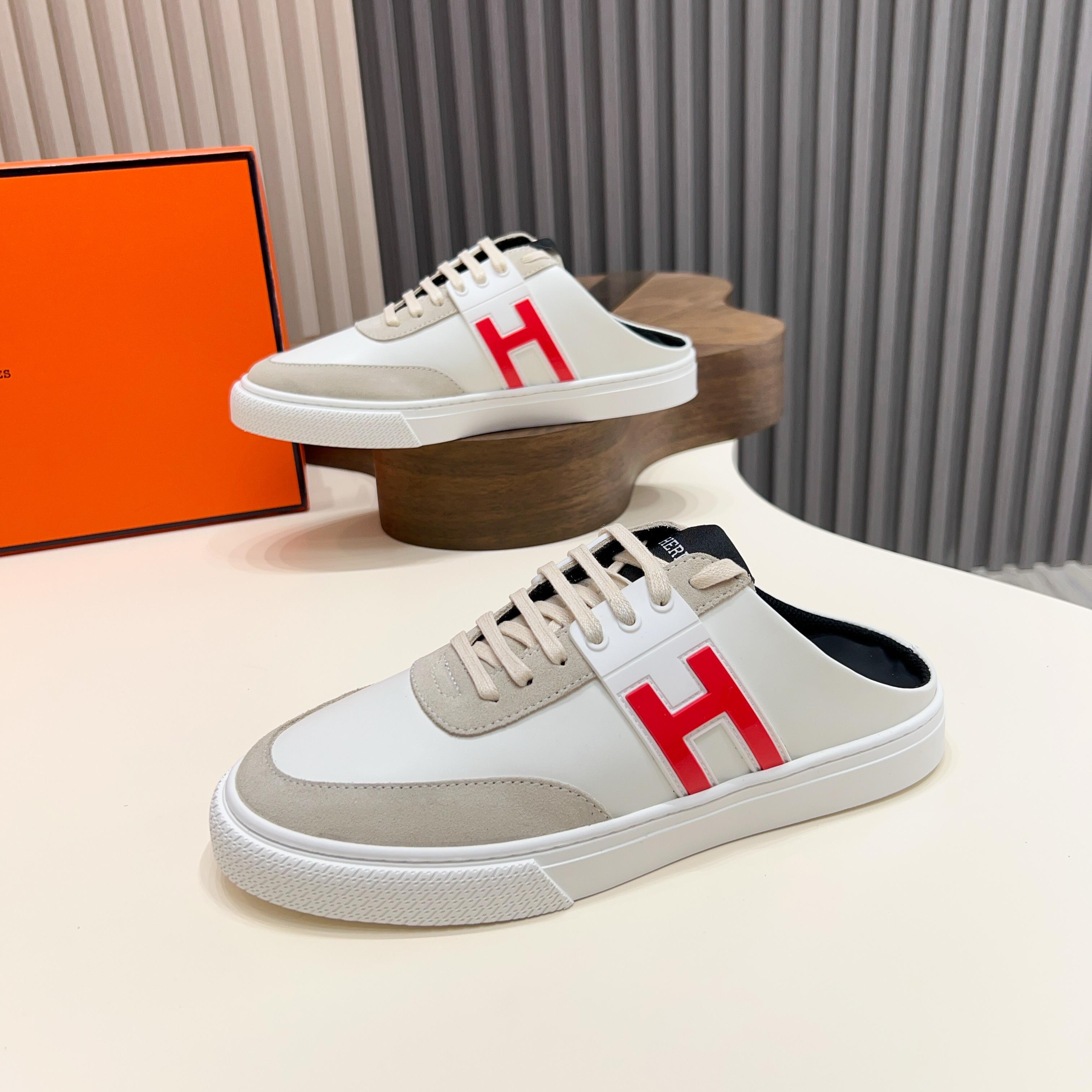 HM Men's Keep Mule White Calfskin Suede 652001