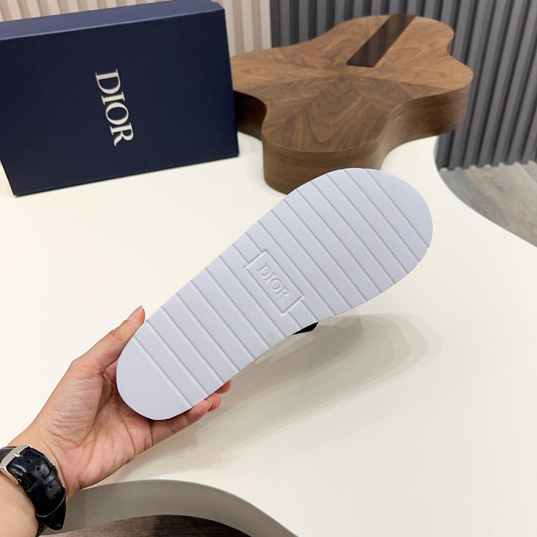 CD Alias Thong Sandals Blue Print Fabric 639094