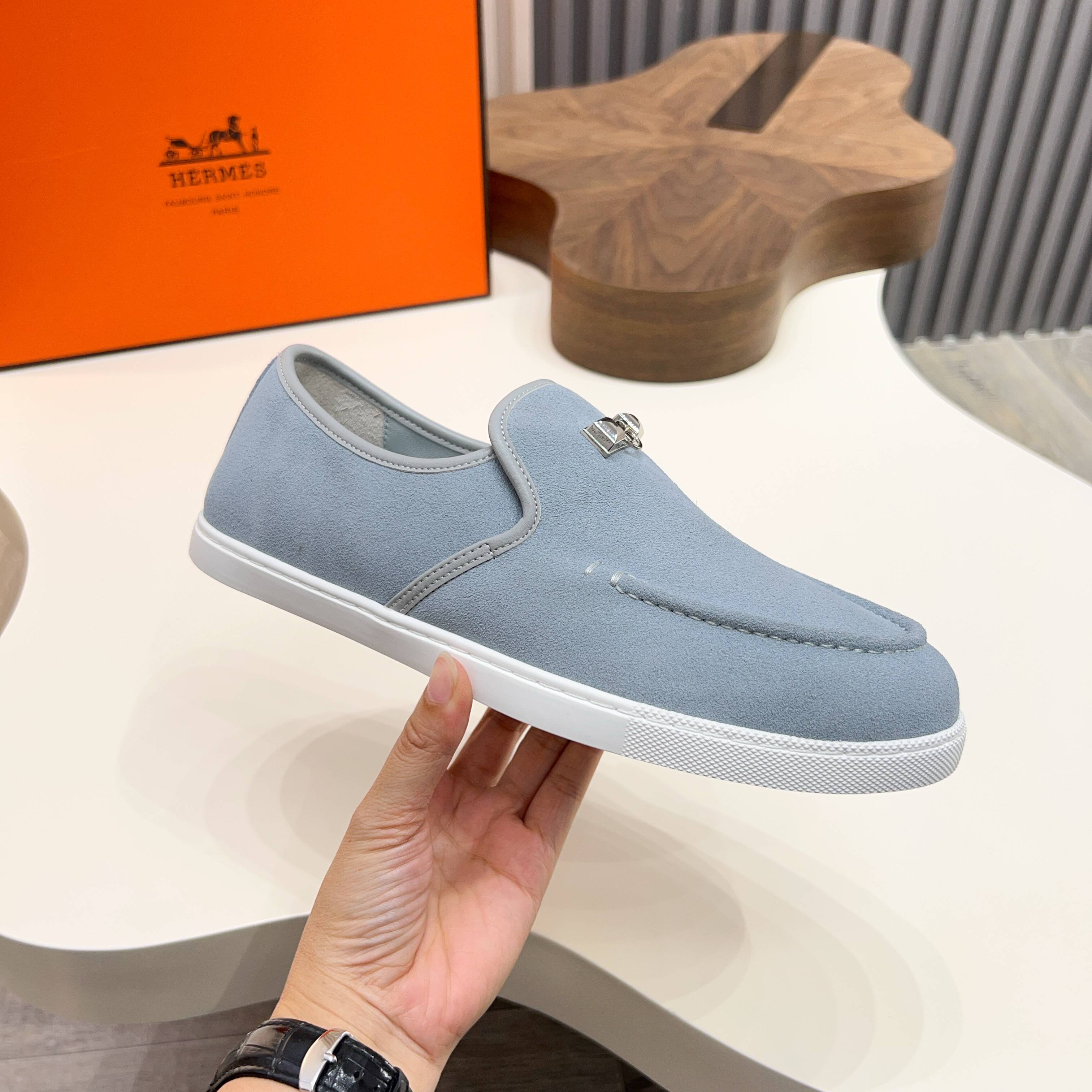 HM Men's Jour Loafer Pastel Blue Suede 687432