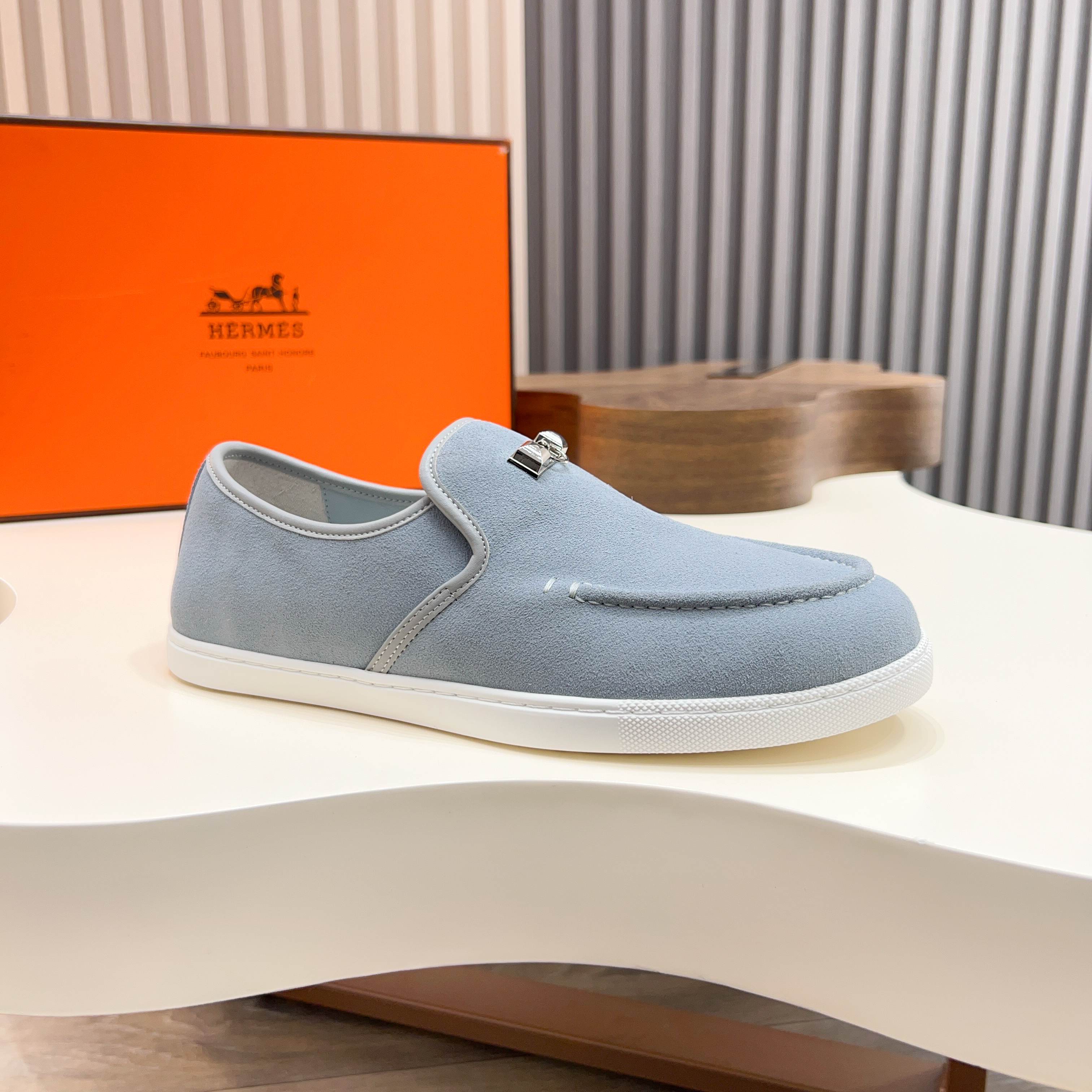 HM Men's Jour Loafer Pastel Blue Suede 687432