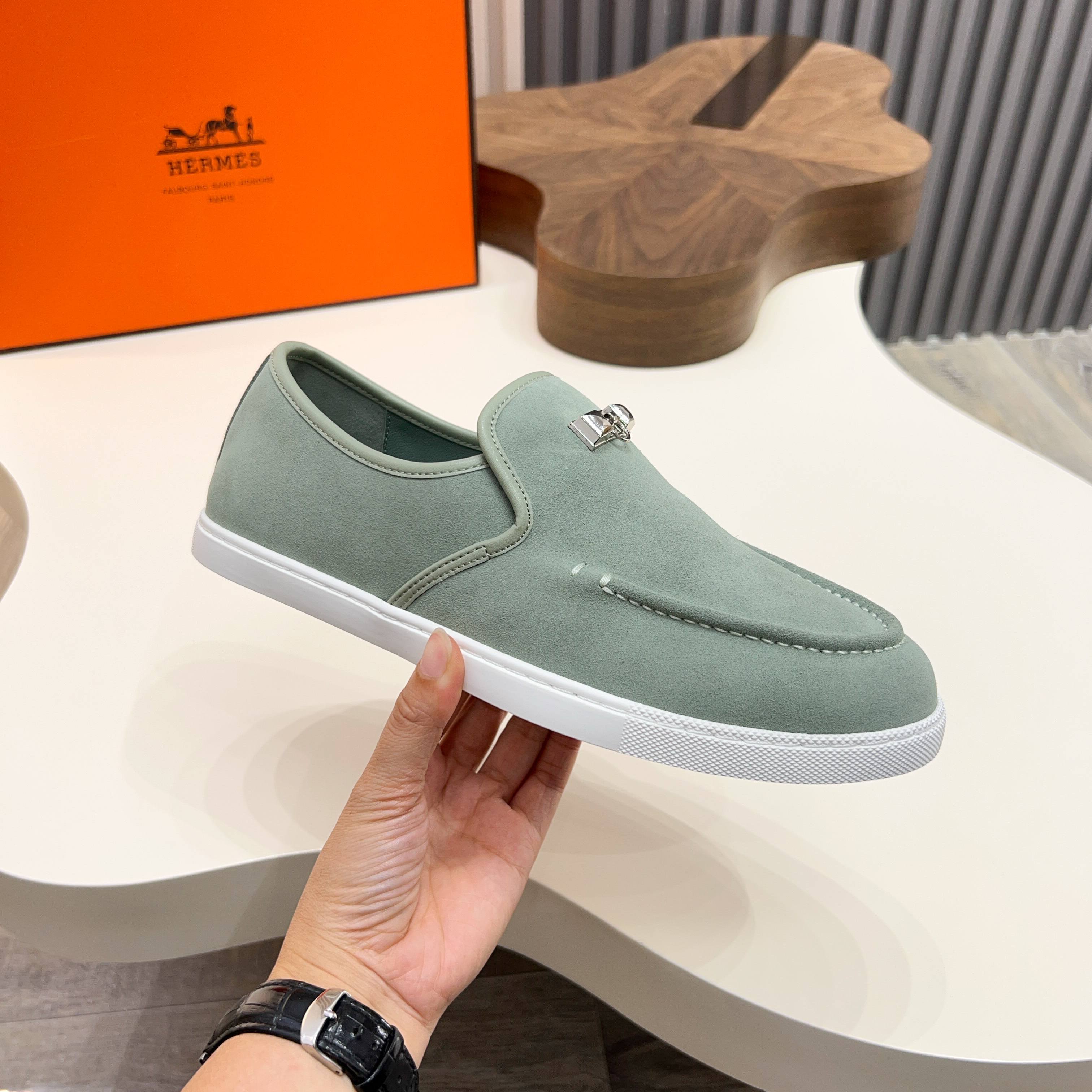 HM Men's Jour Loafer Pastel Green Suede 687434