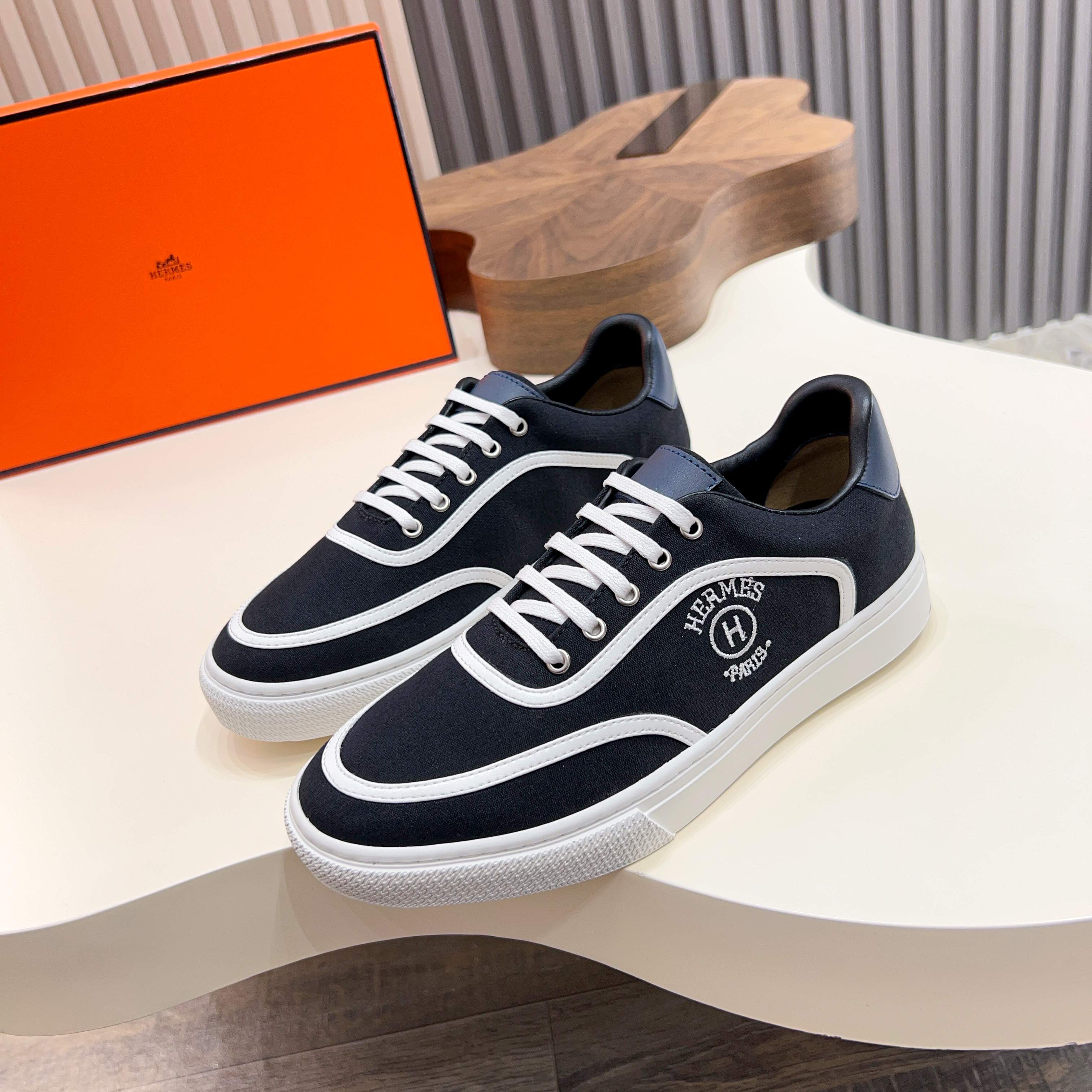 HM Men's Get Sneaker Black Cowhide Canvas 723510