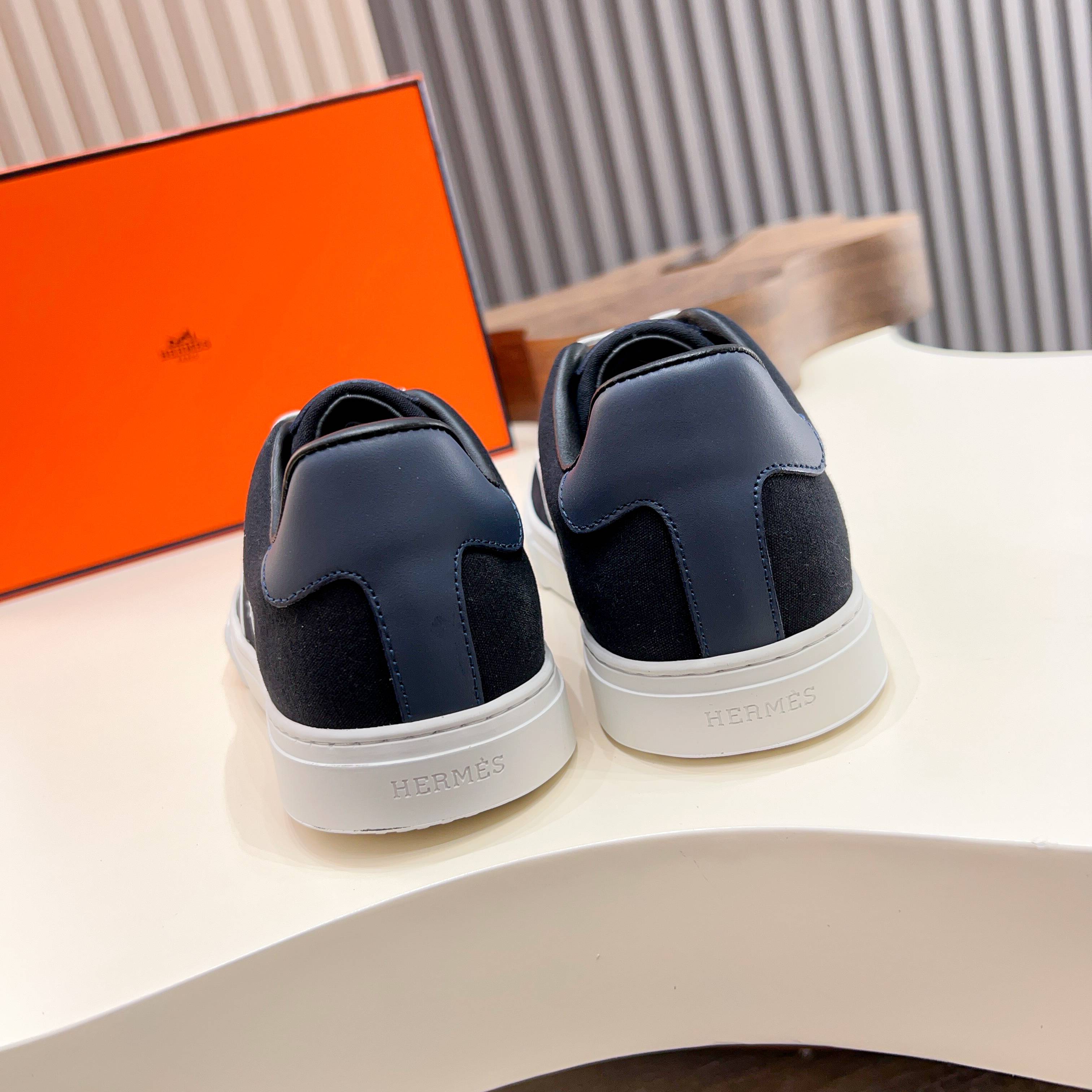 HM Men's Get Sneaker Black Cowhide Canvas 723510