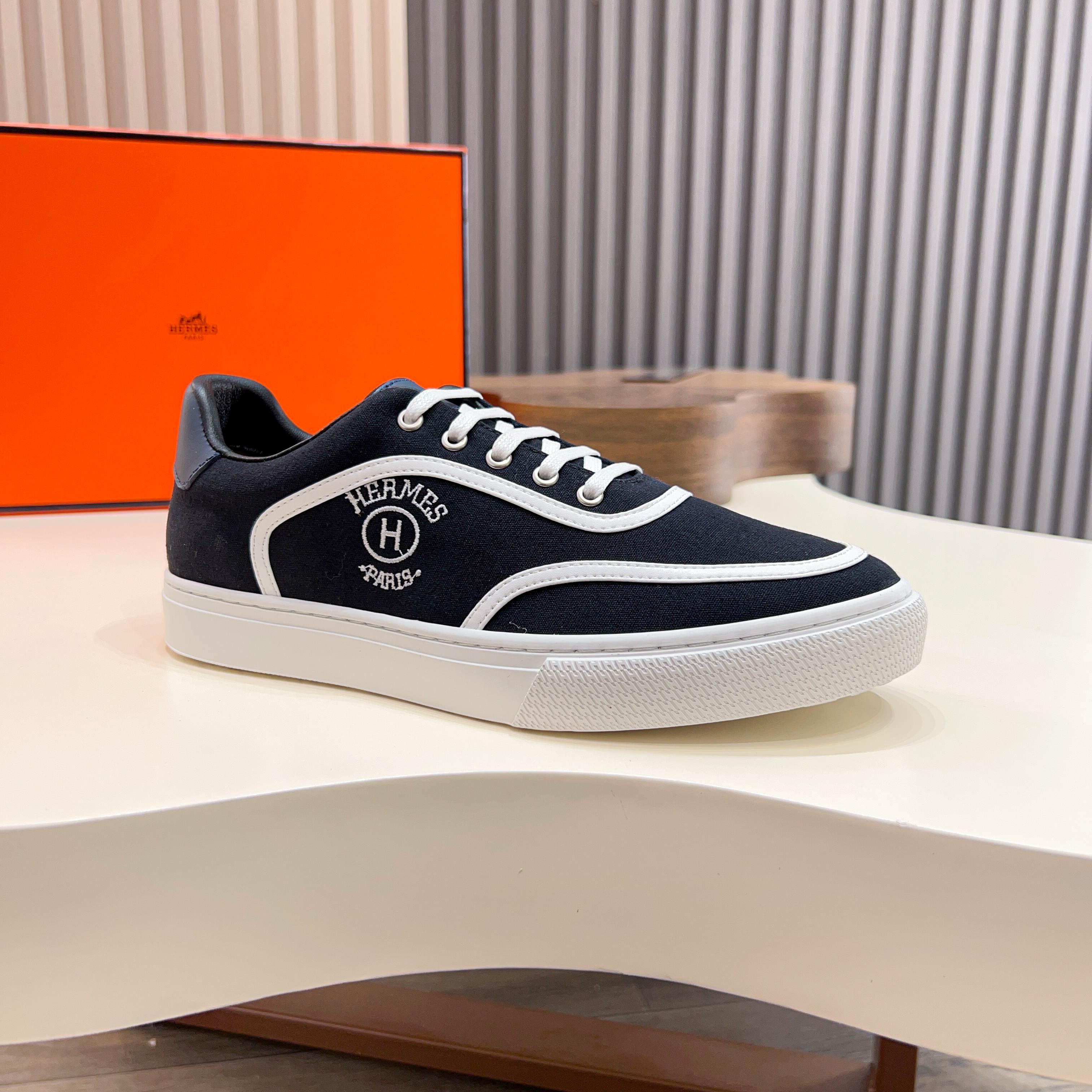 HM Men's Get Sneaker Black Cowhide Canvas 723510