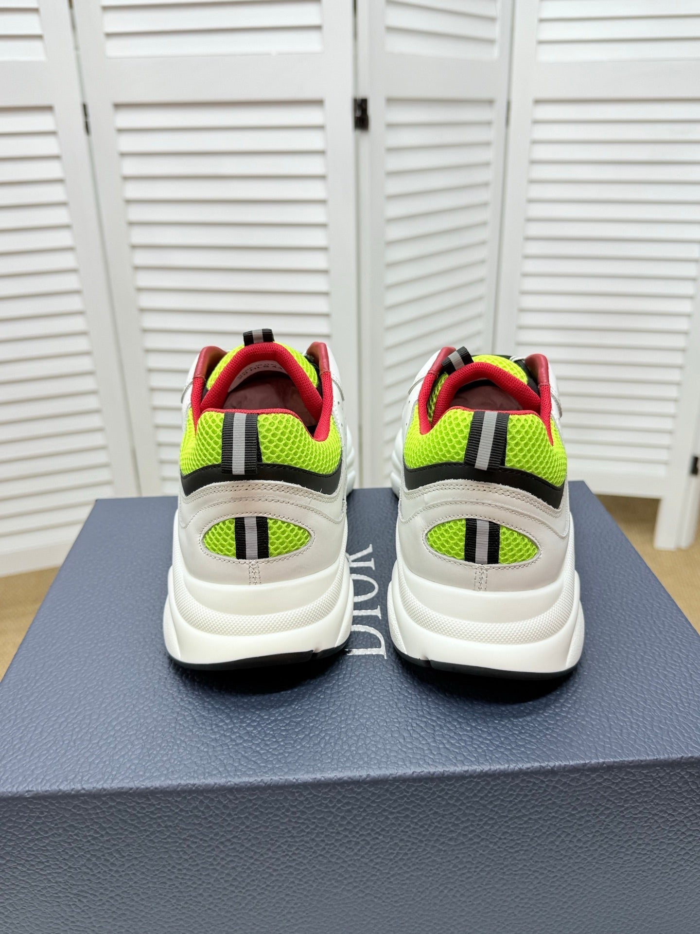 CD B22 Sneaker White-green Mesh Calfskin 648058