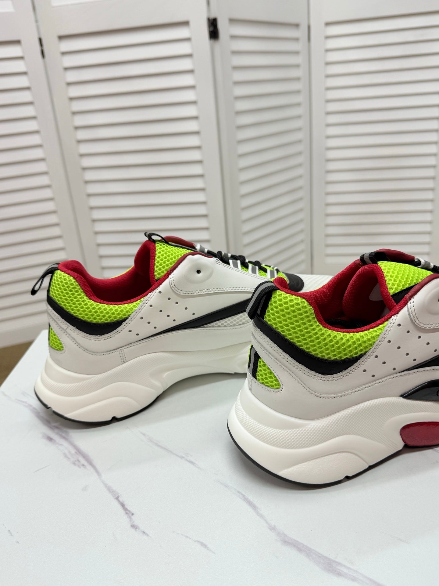 CD B22 Sneaker White-green Mesh Calfskin 648058