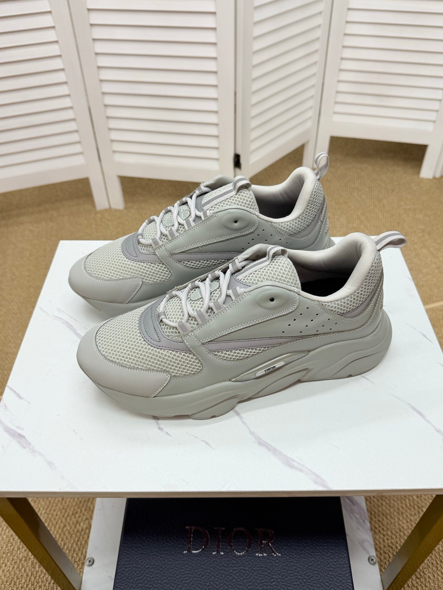 CD B22 Sneaker Grey Mesh Calfskin 648059
