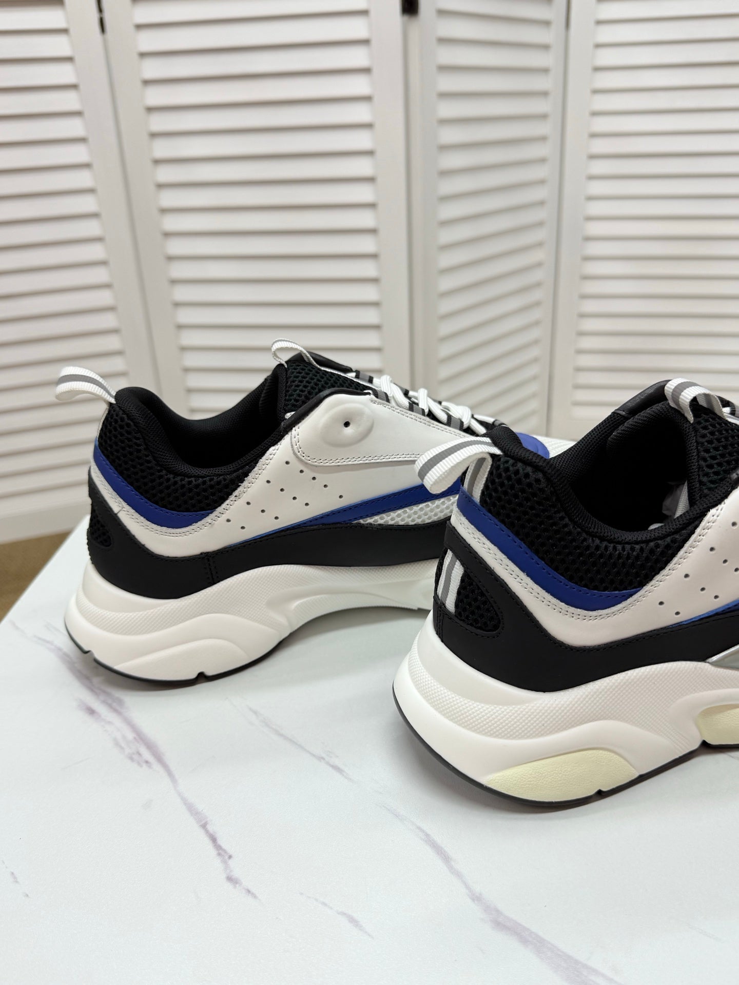 CD B22 Sneaker White-black Mesh Calfskin 648066