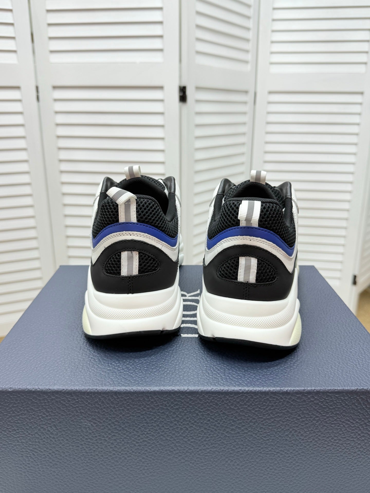 CD B22 Sneaker White-black Mesh Calfskin 648066