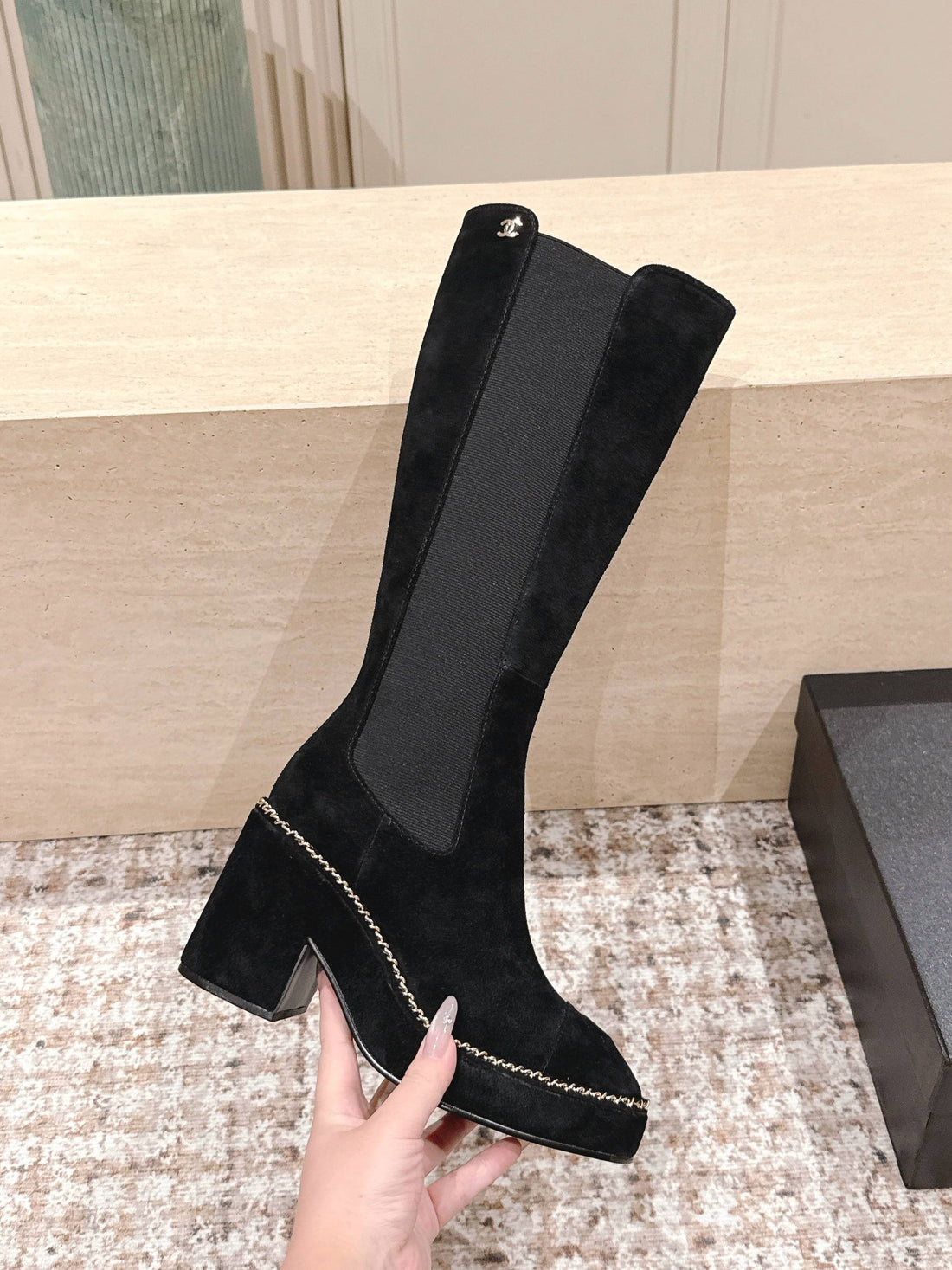 CC 25SS High Boot Black Suede 431719