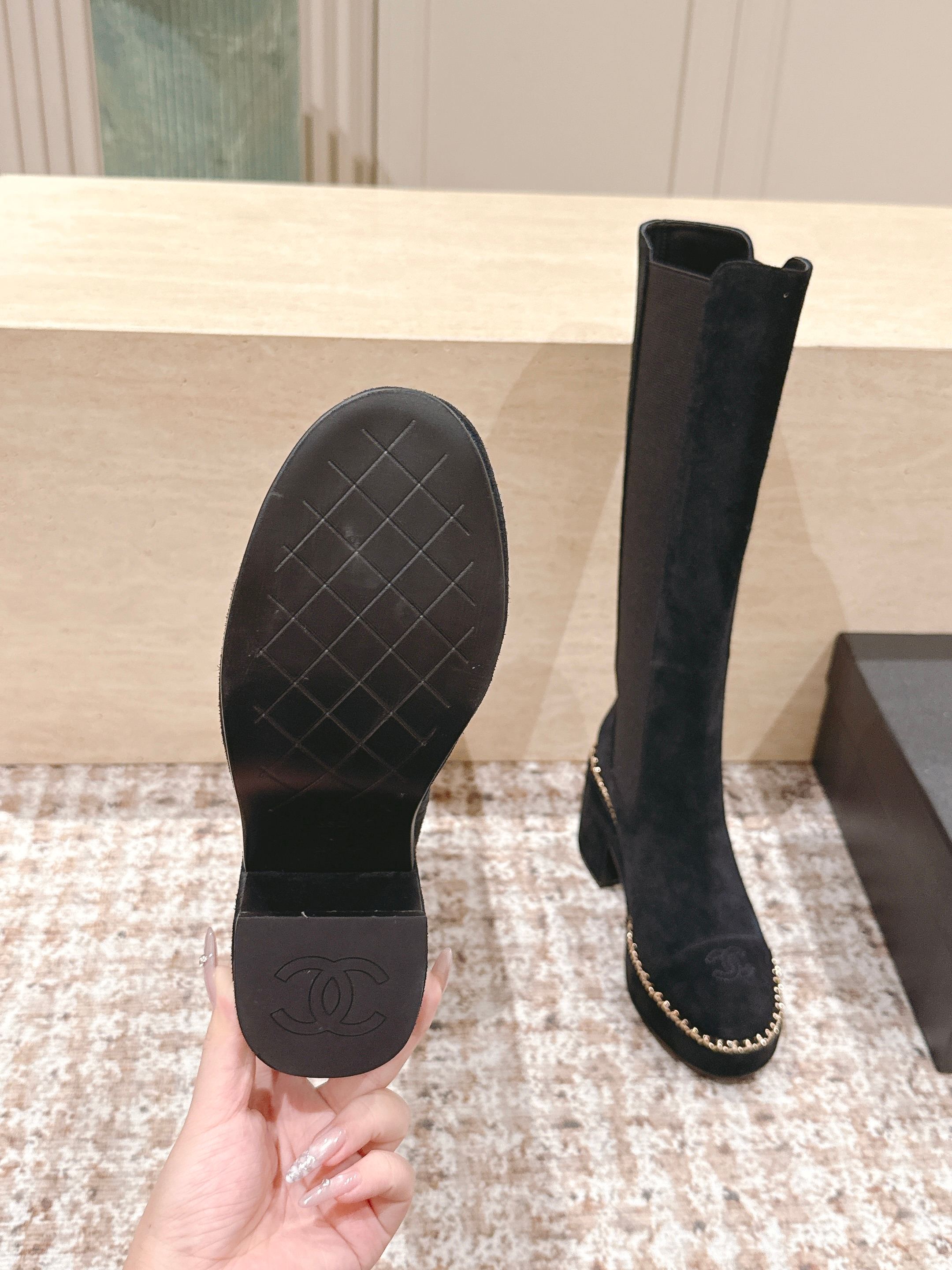 CC 25SS High Boot Black Suede 431719