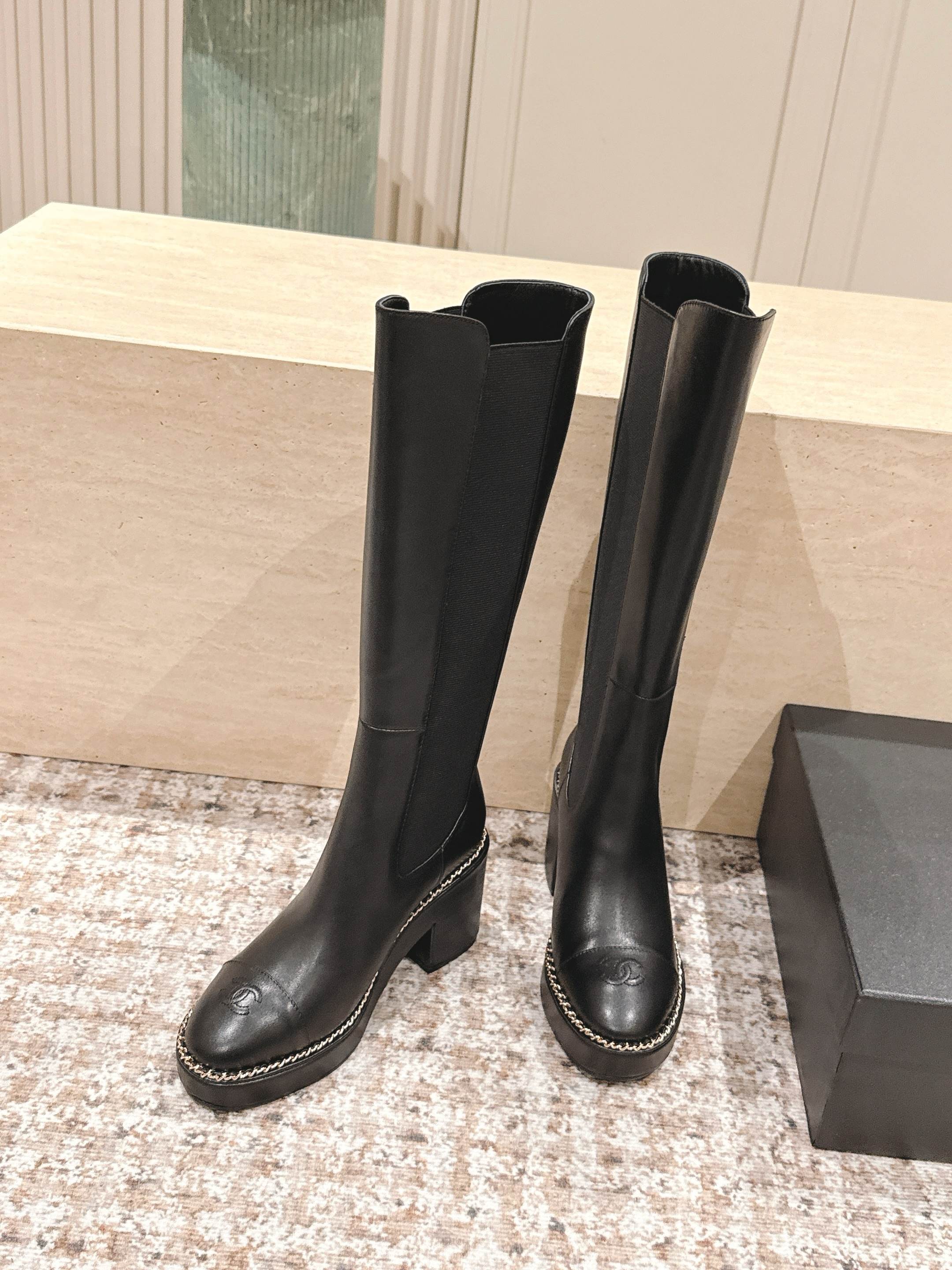 CC 25SS High Boot Black Calfskin 431721