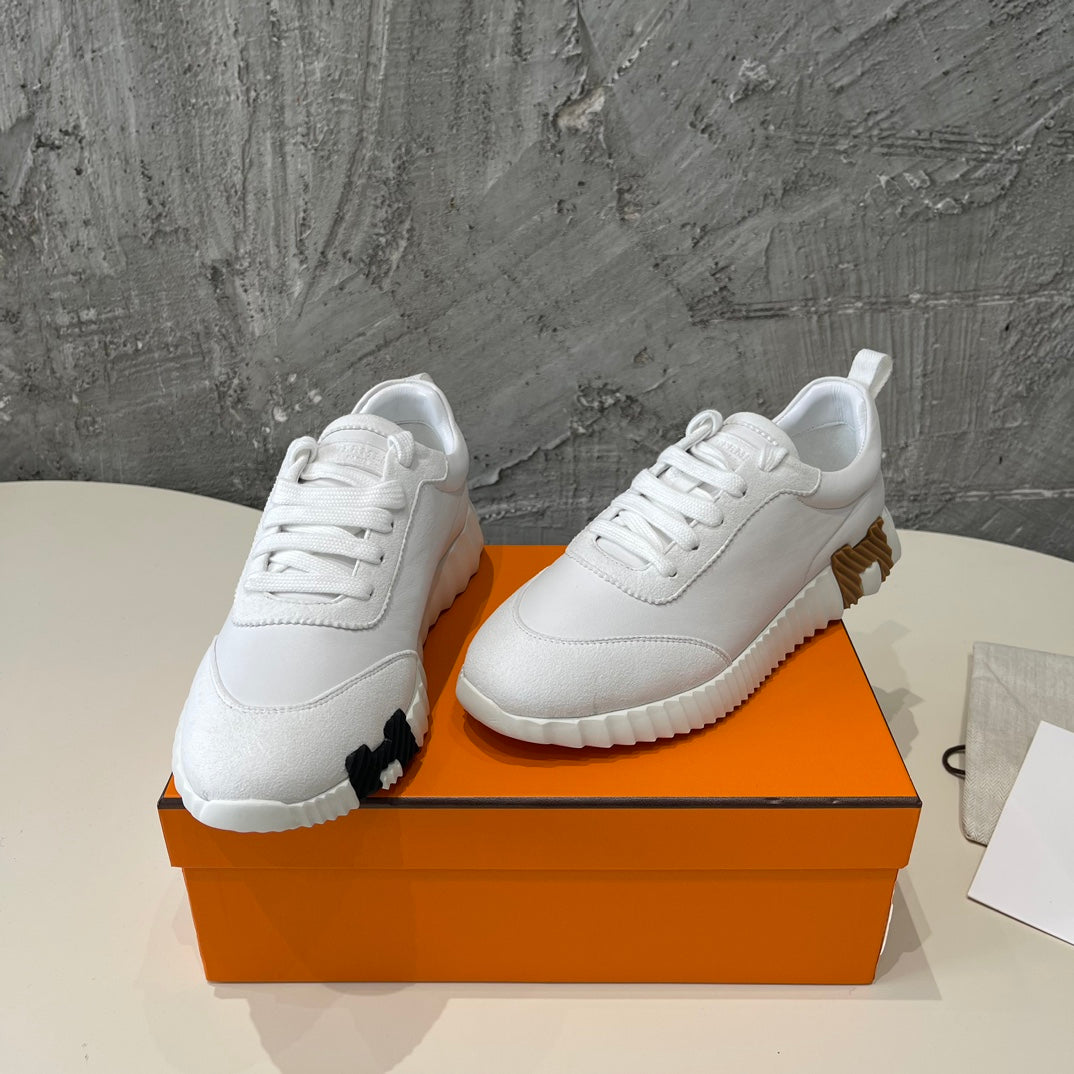 HM Bouncing 35 Sneakers White Goatskin Suede Goatskin H Light Brown