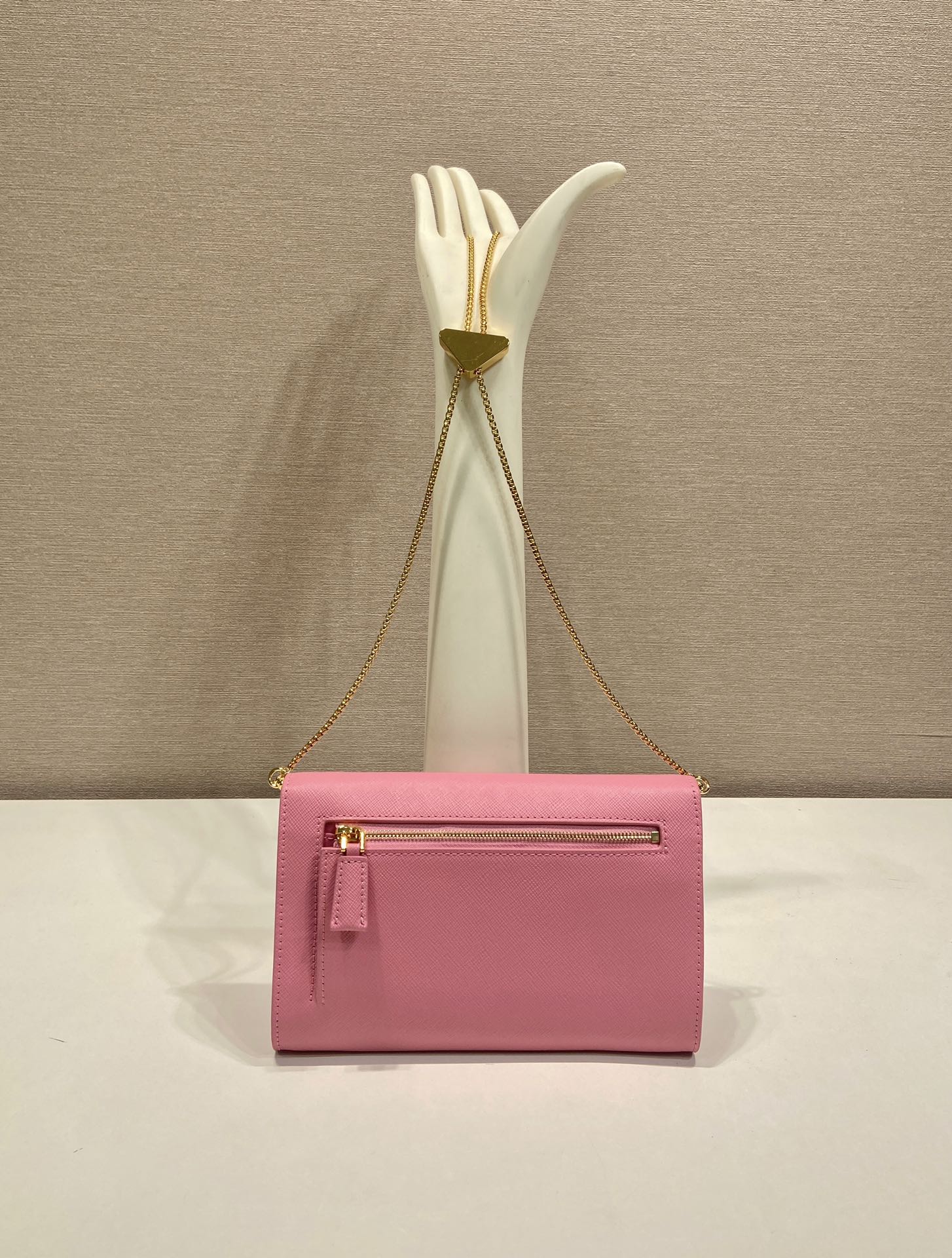 PRA Cross pattern envelope bag pink leather 341153